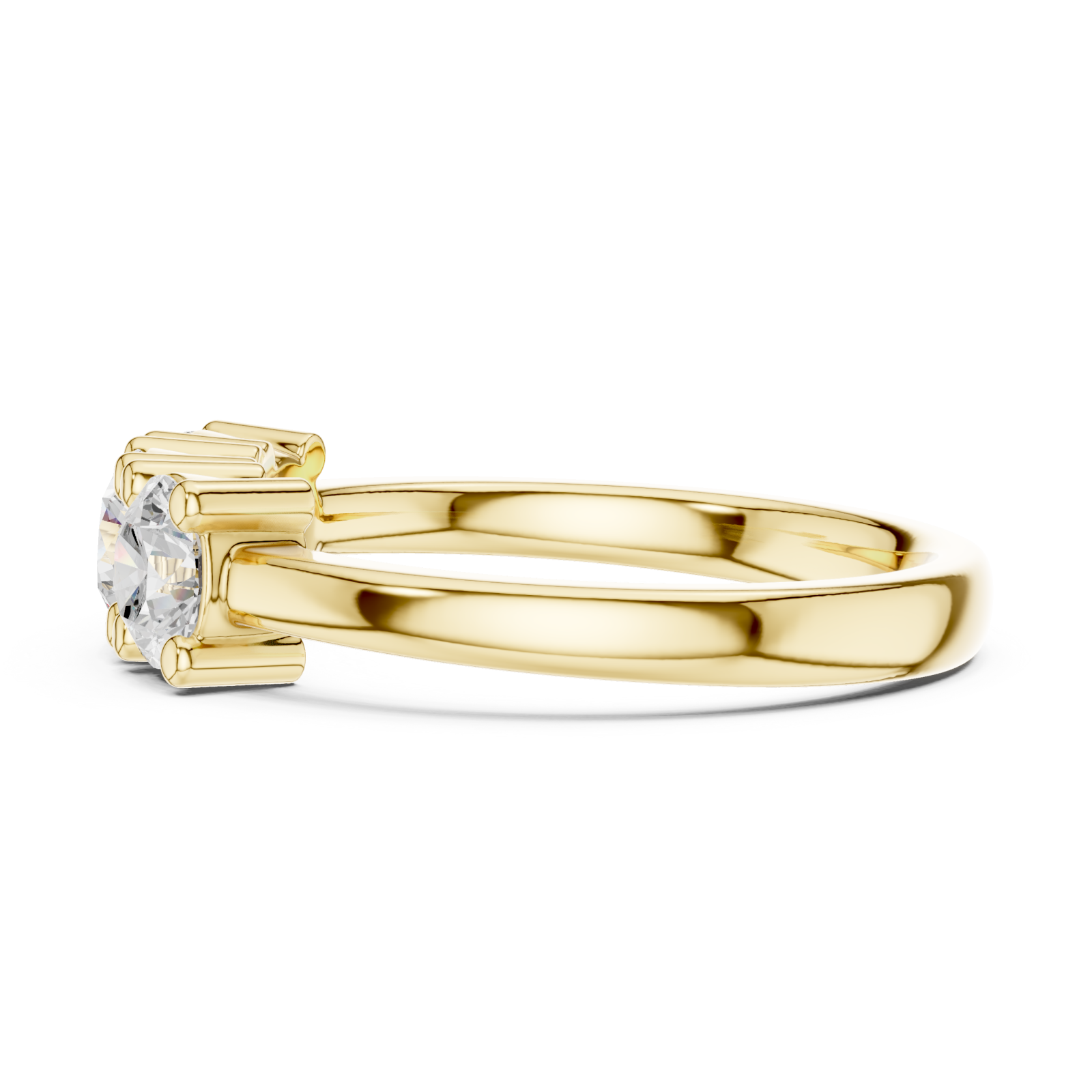  Gold Infinite Glow Serenity Band Stacking Ring Side View