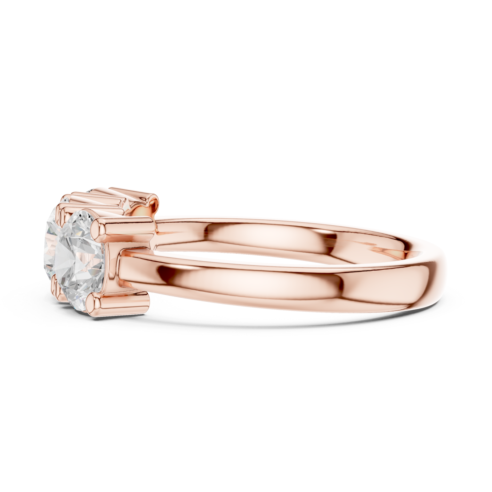  Rose Gold Infinity Light Trifold Elegance Eternity Ring Side View