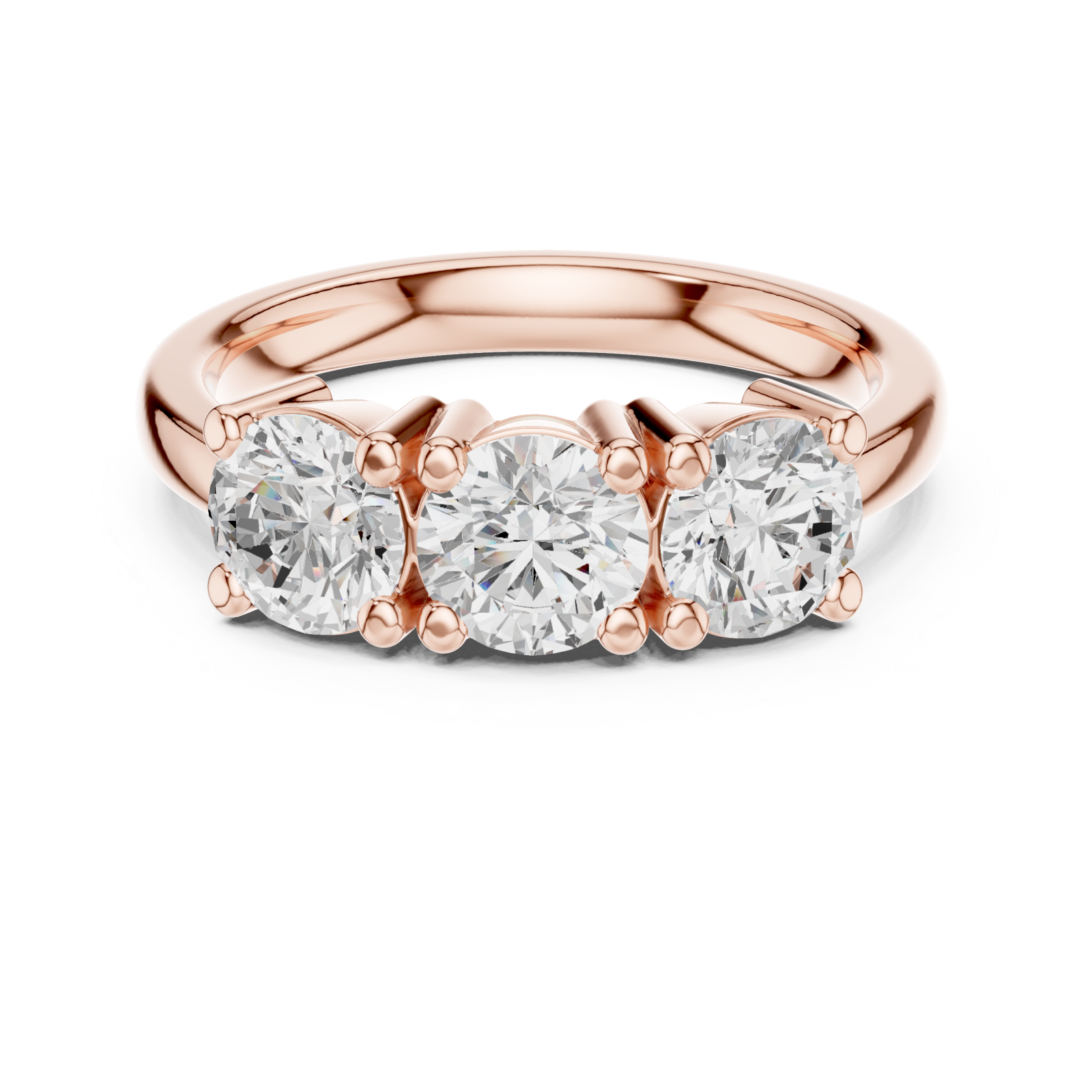  Rose Gold Infinity Light Trifold Elegance Eternity Ring Front View