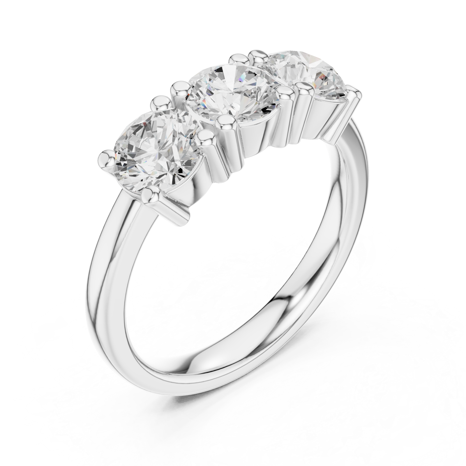  White Gold Infinity Light Trifold Elegance Eternity Ring Right View