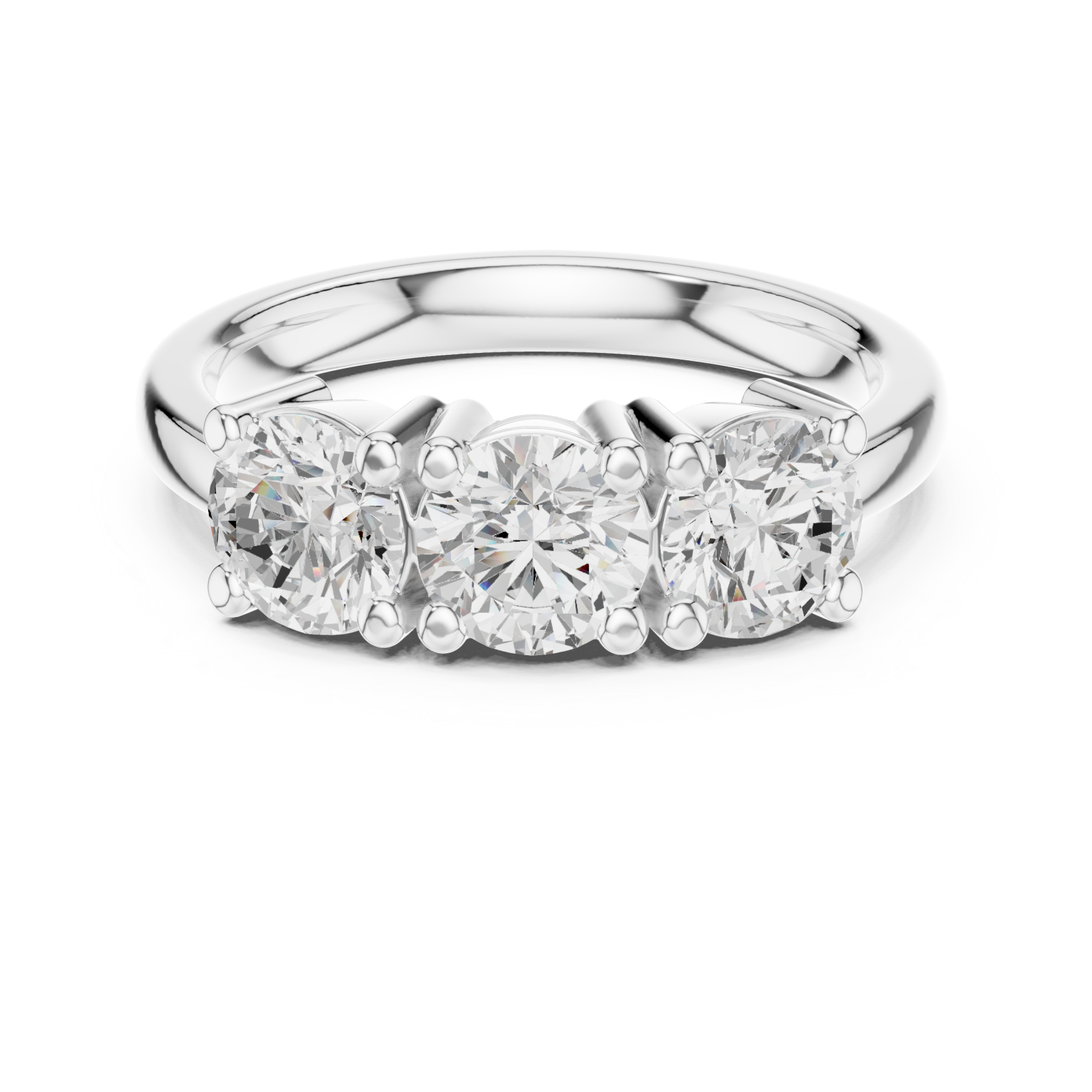  White Gold Infinity Light Trifold Elegance Eternity Ring Front View
