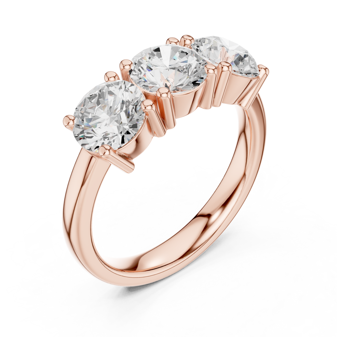  Rose Gold Imperial Three Stone Celebration Band Right View