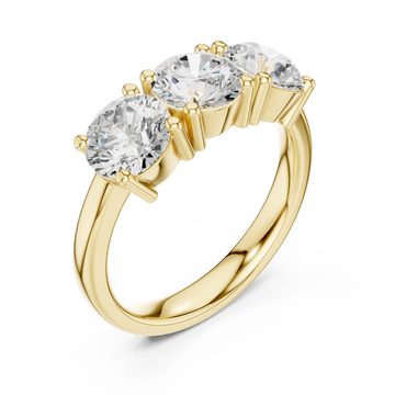 Gold Imperial Three Stone Celebration Band Right View