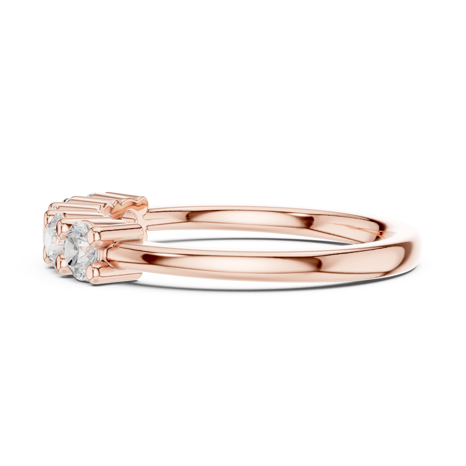  Rose Gold Celestial Five Stone Elegance Ring Side View