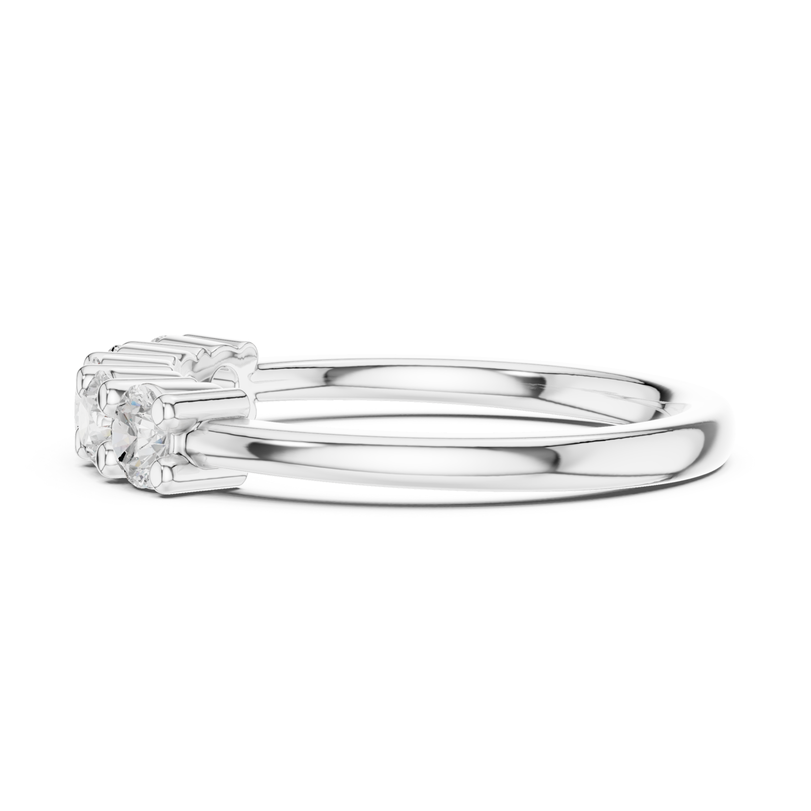  White Gold Celestial Five Stone Elegance Ring Side View