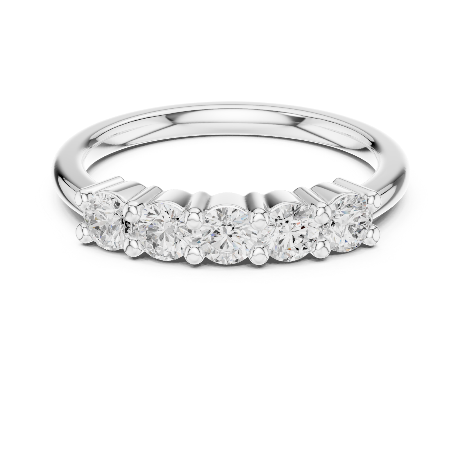  White Gold Celestial Five Stone Elegance Ring Front View