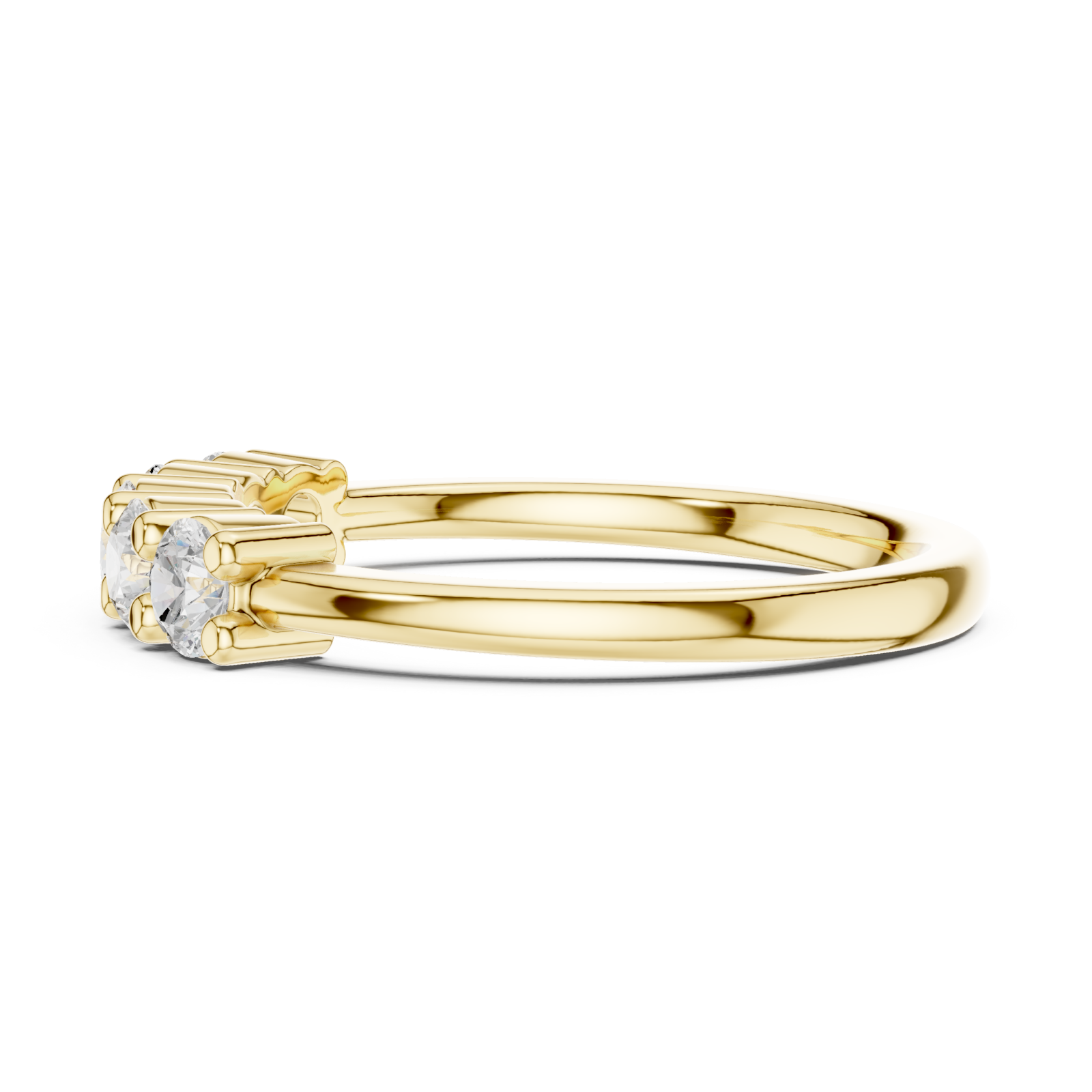  Gold Celestial Five Stone Elegance Ring Side View
