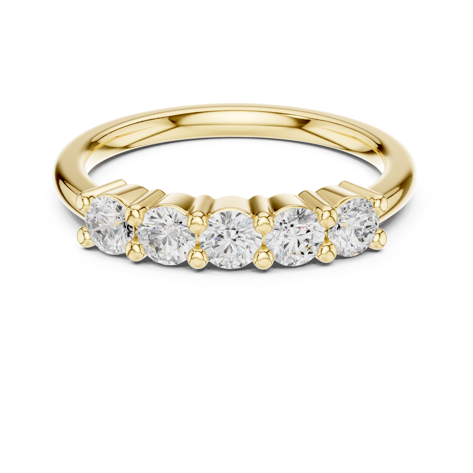  Gold Celestial Five Stone Elegance Ring Front View