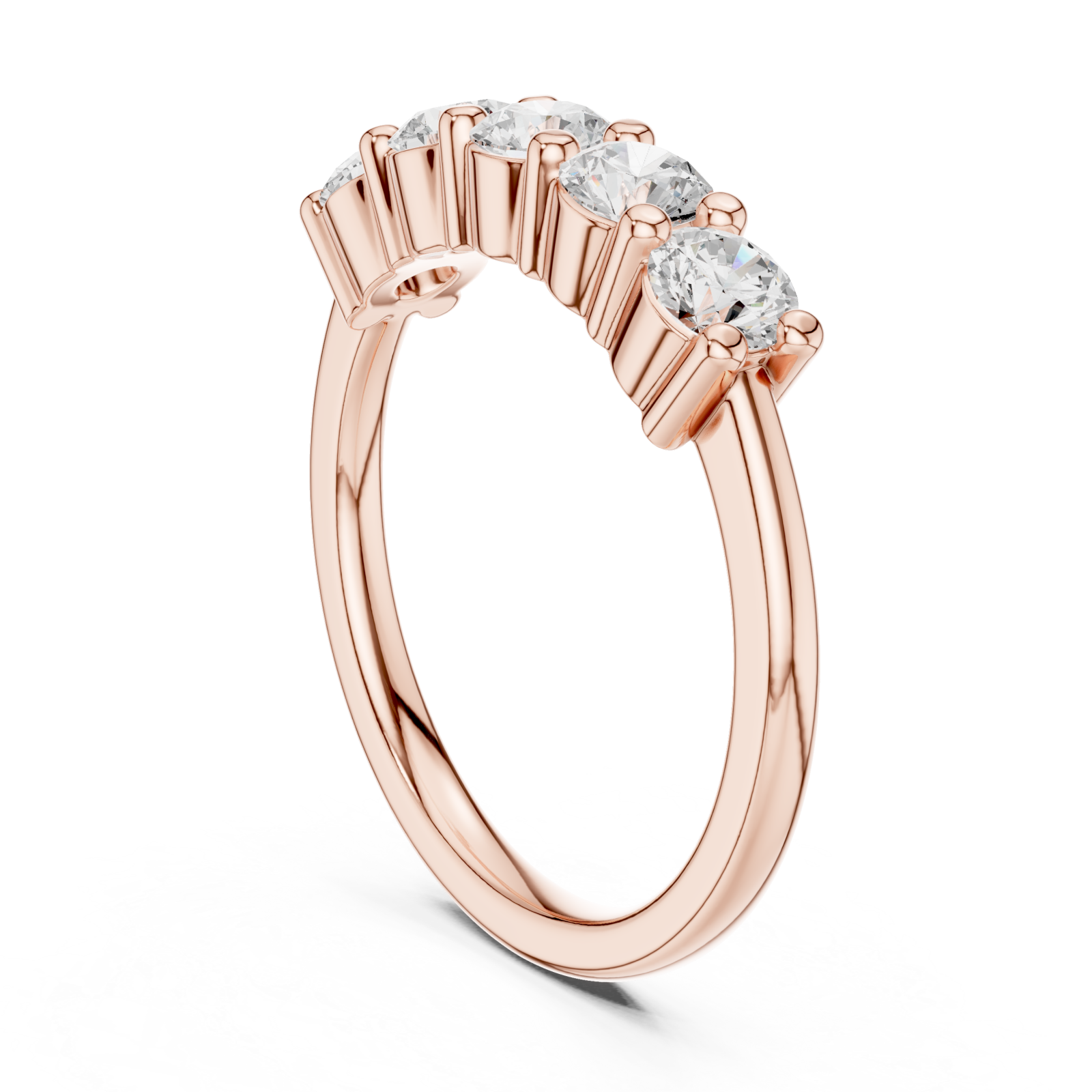  Rose Gold Lustrous Unity Symphony Eternity Band Left View