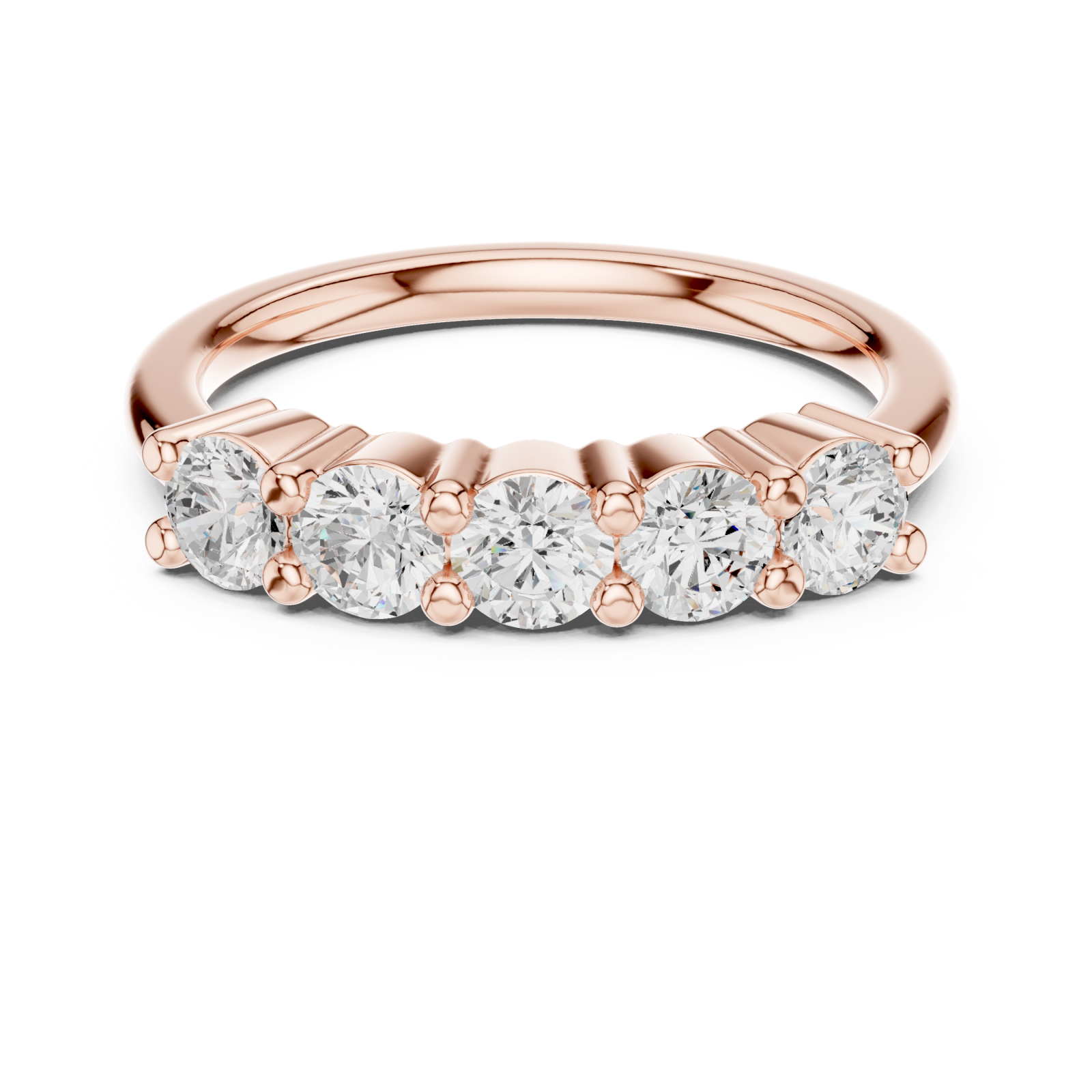  Rose Gold Lustrous Unity Symphony Eternity Band Front View
