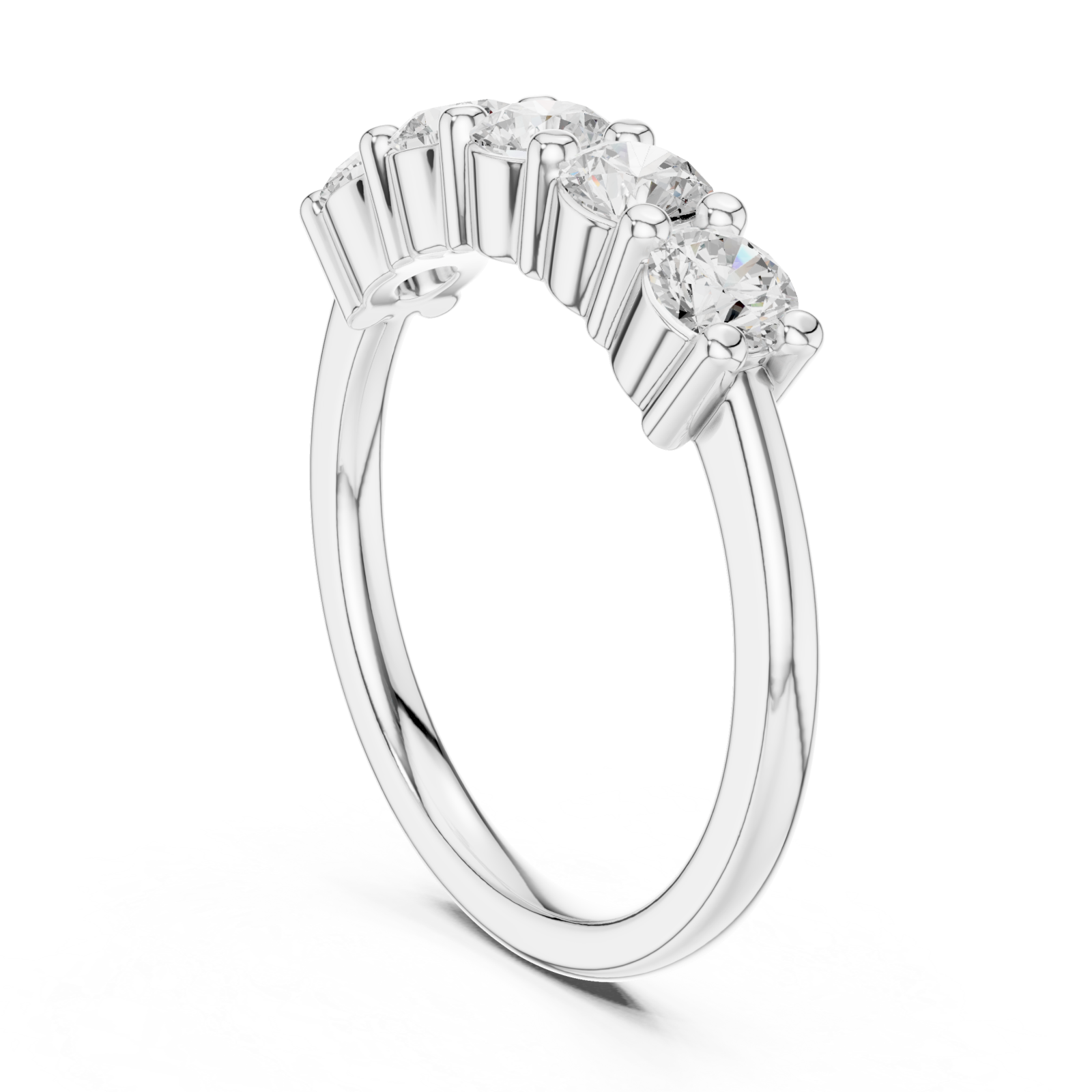  White Gold Lustrous Unity Symphony Eternity Band Left View