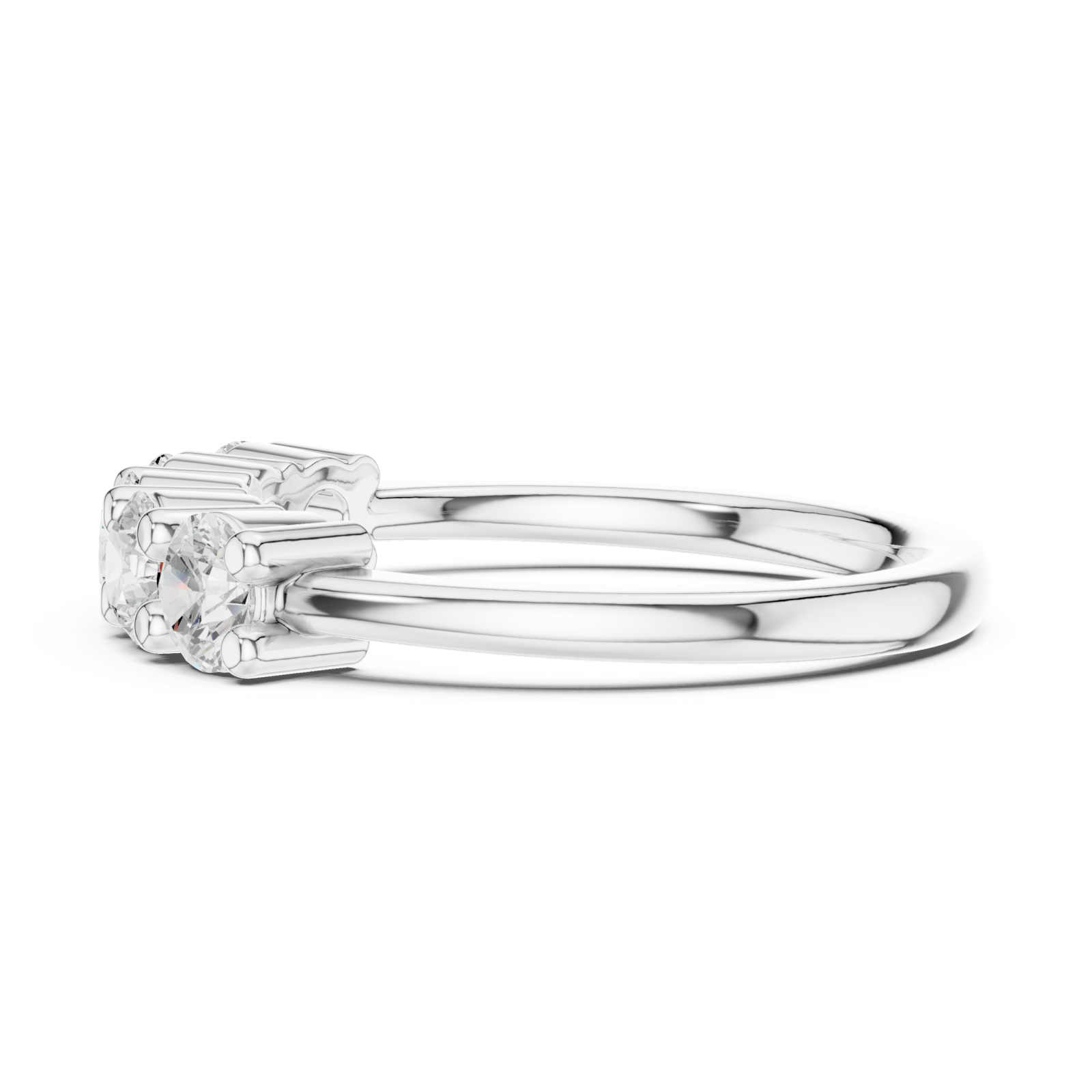  White Gold Lustrous Unity Symphony Eternity Band Side View