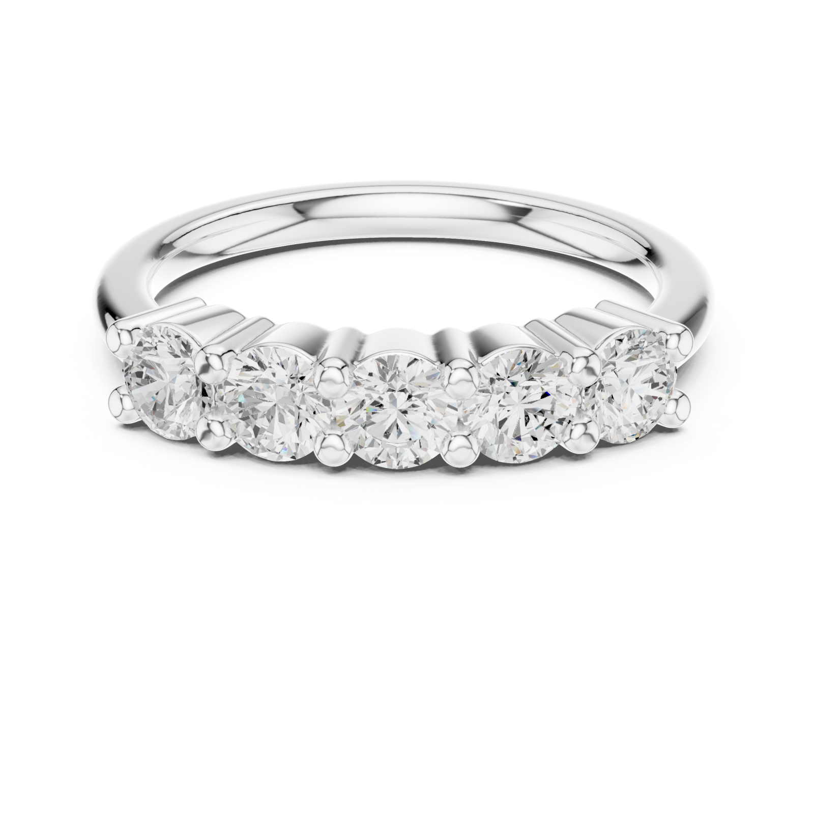  White Gold Lustrous Unity Symphony Eternity Band Front View