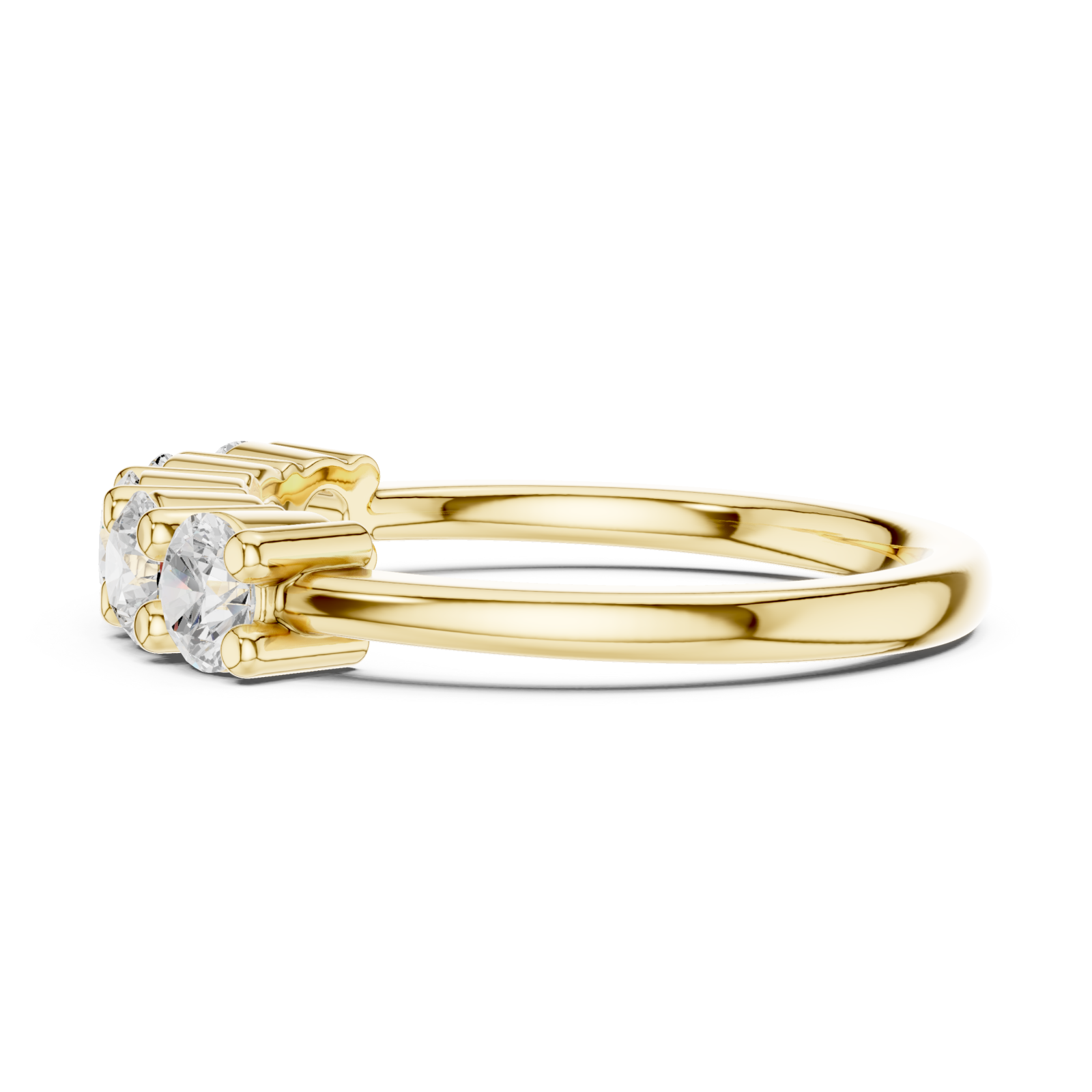  Gold Lustrous Unity Symphony Eternity Band Side View
