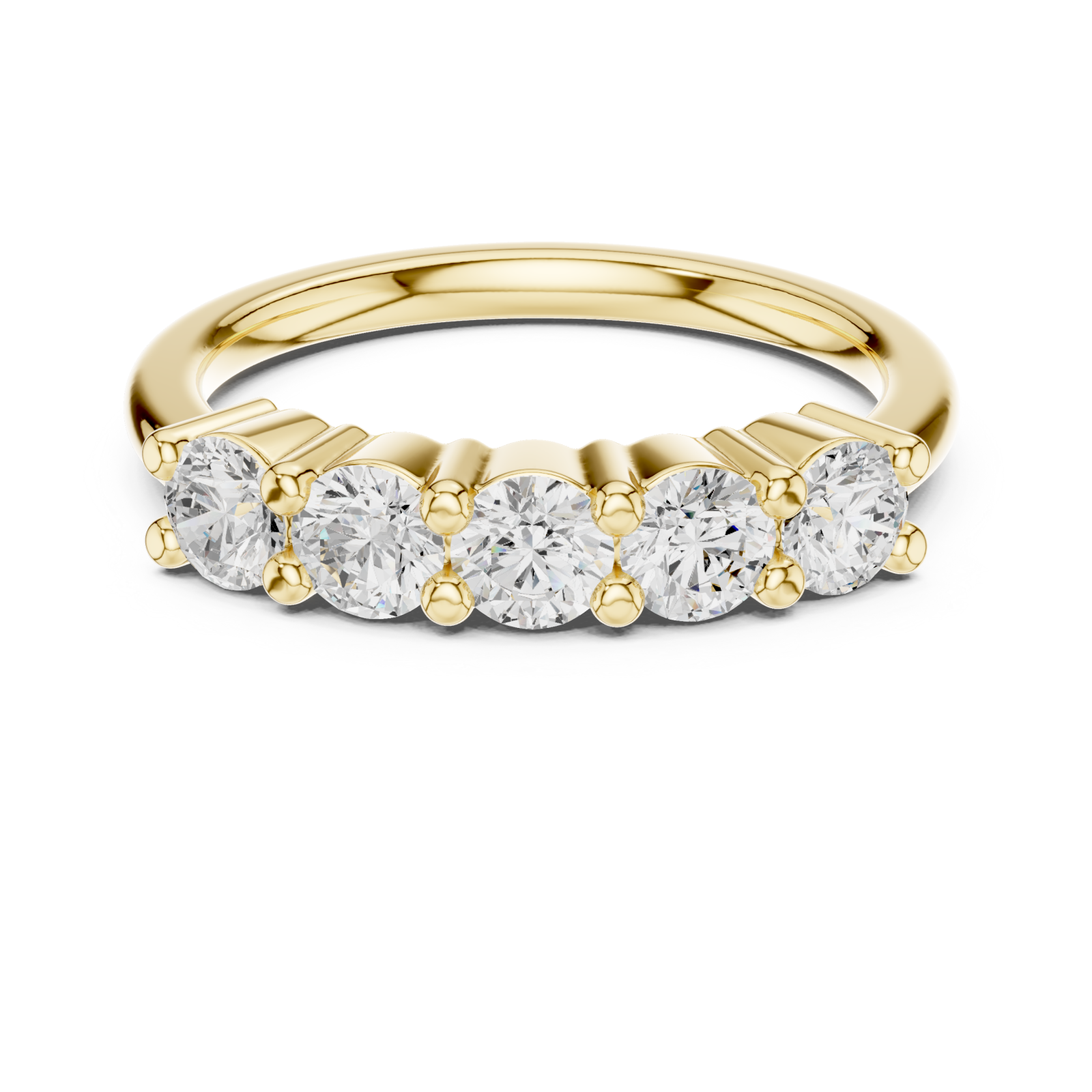  Gold Lustrous Unity Symphony Eternity Band Front View