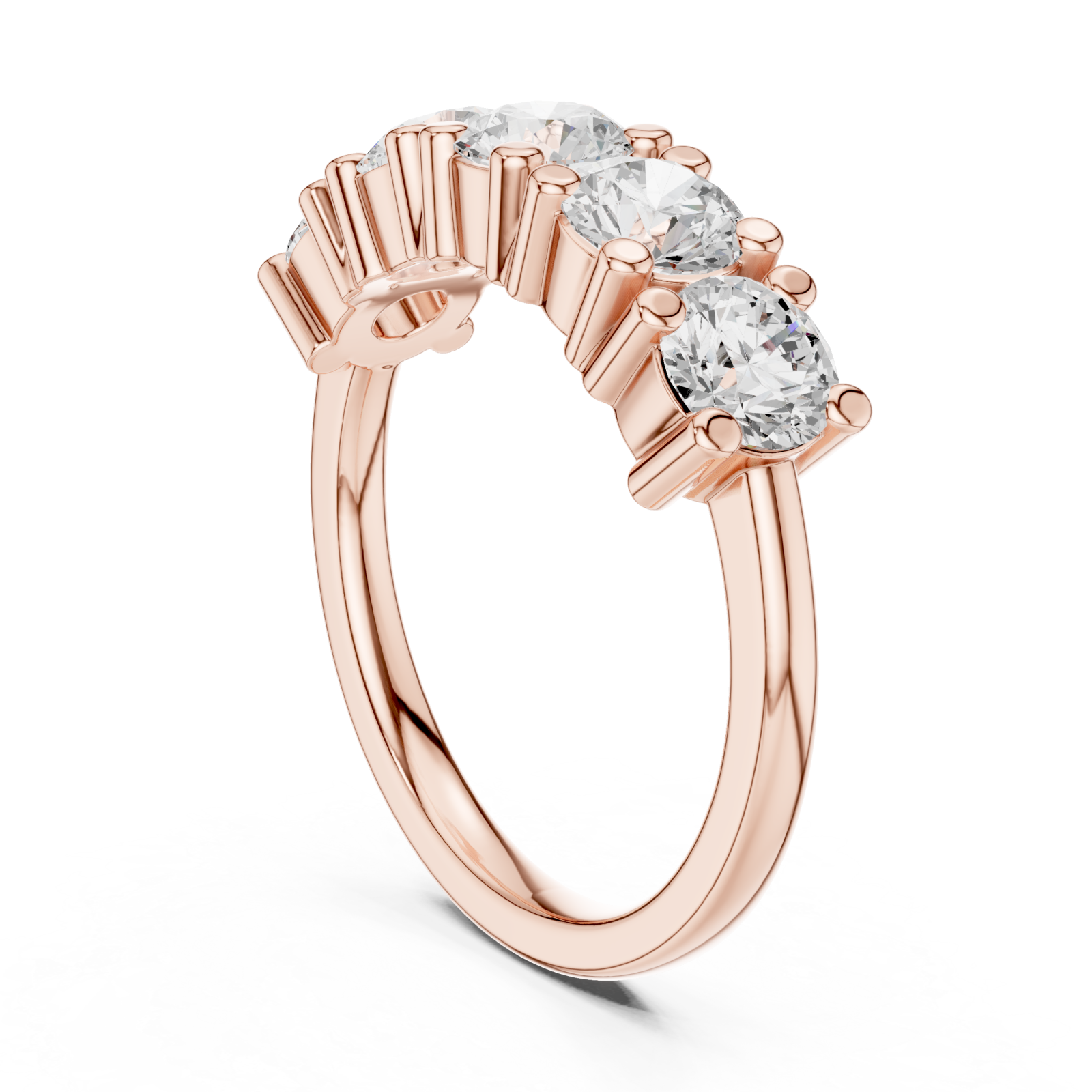  Rose Gold Radiant Crest Eternity Band Left View