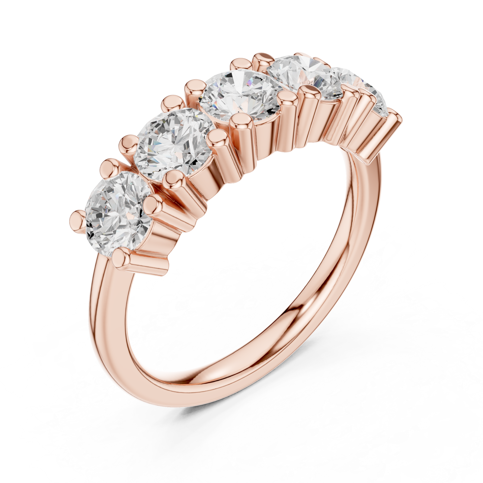  Rose Gold Radiant Crest Eternity Band Right View
