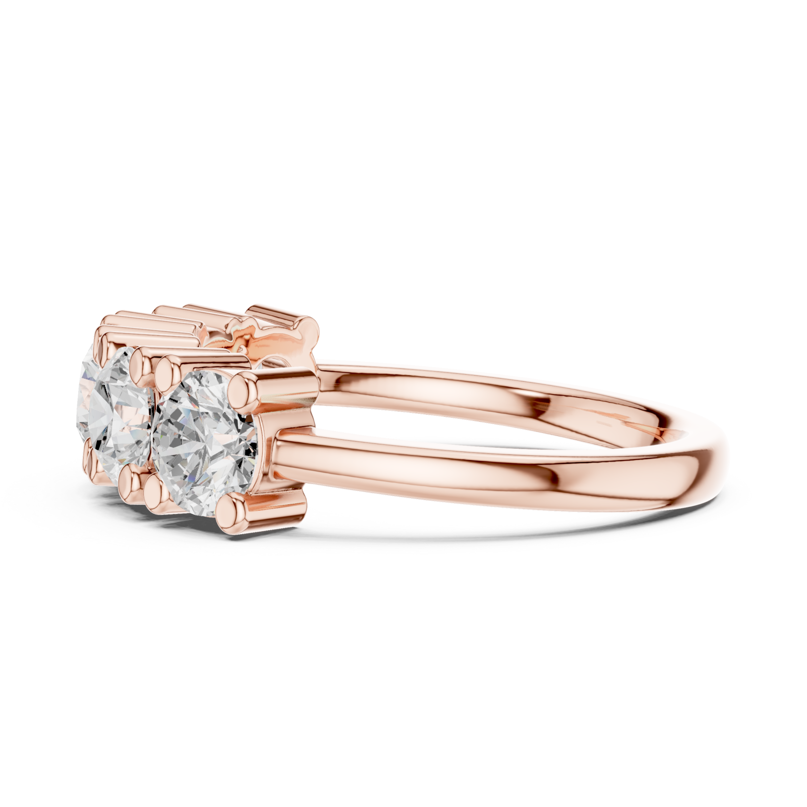  Rose Gold Radiant Crest Eternity Band Side View
