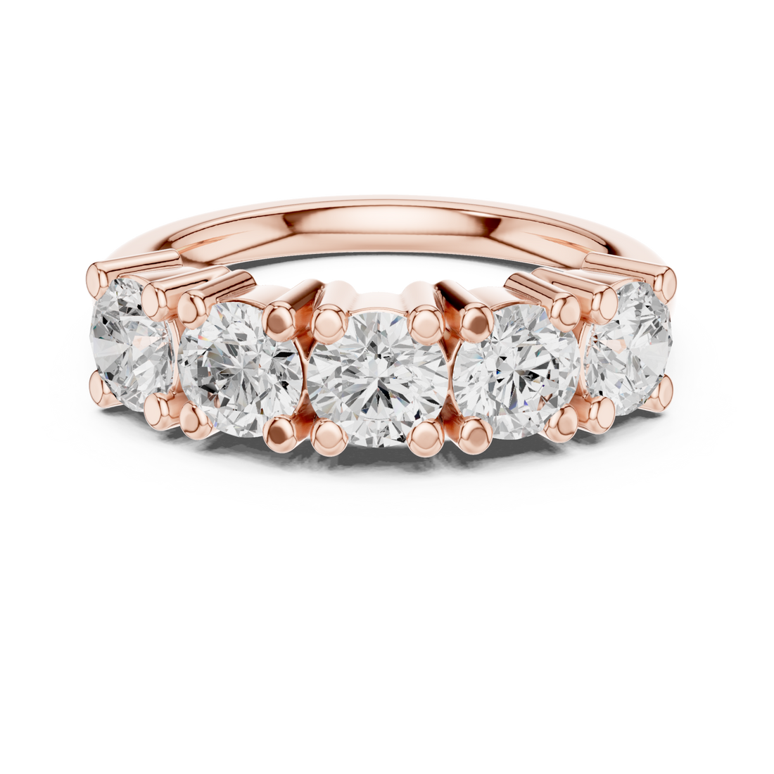  Rose Gold Radiant Crest Eternity Band Right View