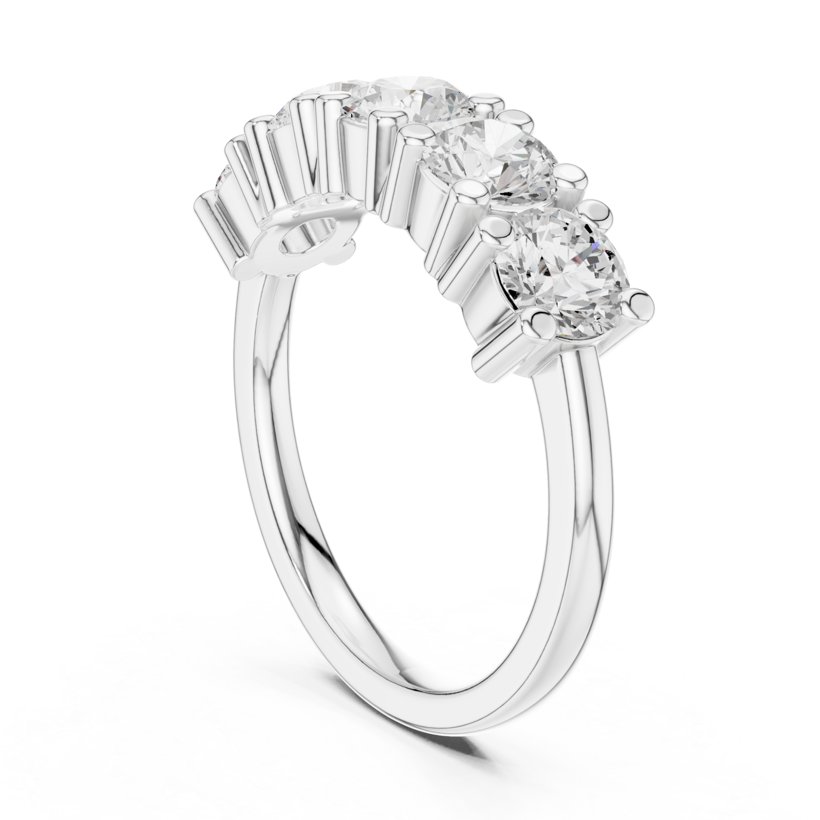  White Gold Radiant Crest Eternity Band Left View