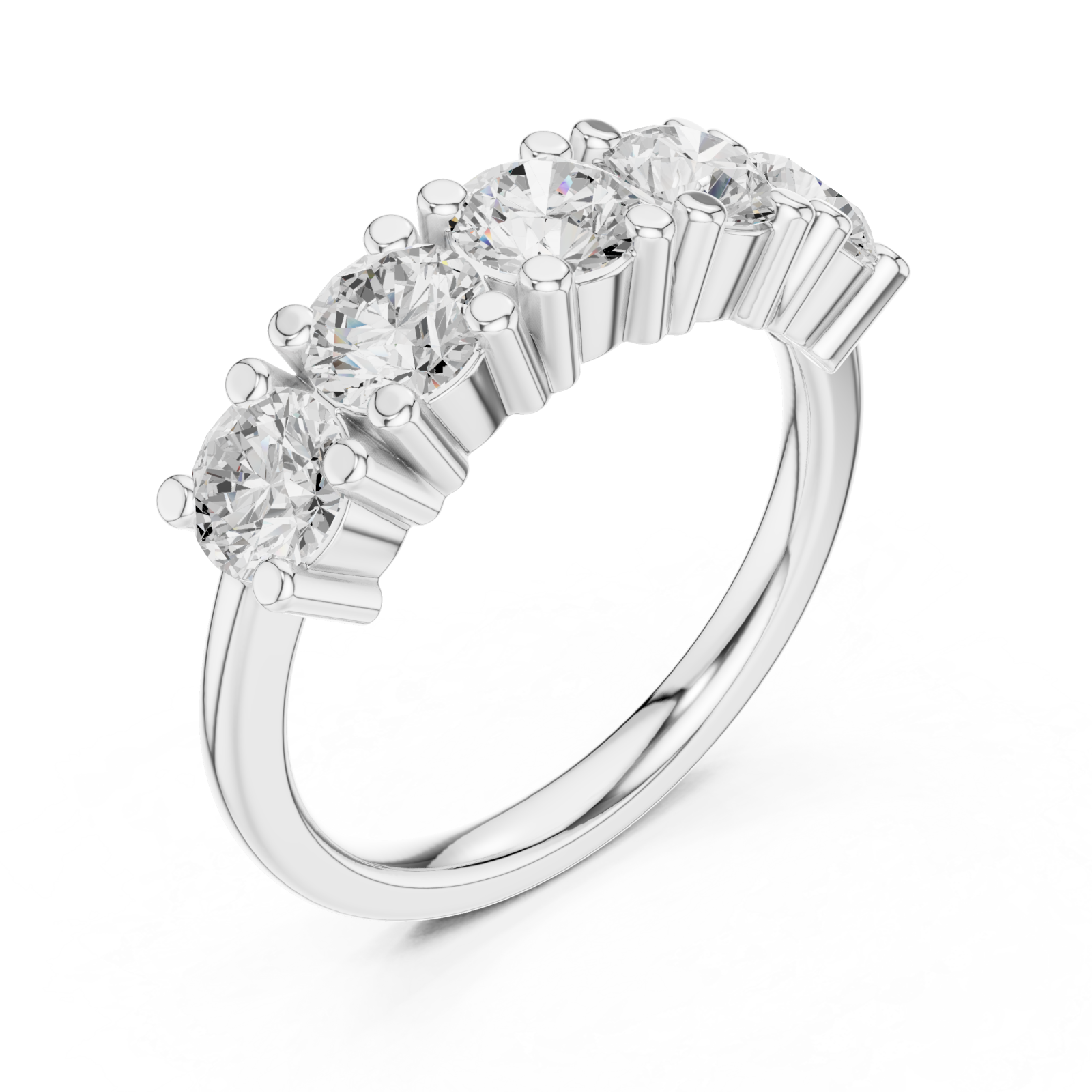  White Gold Radiant Crest Eternity Band Right View