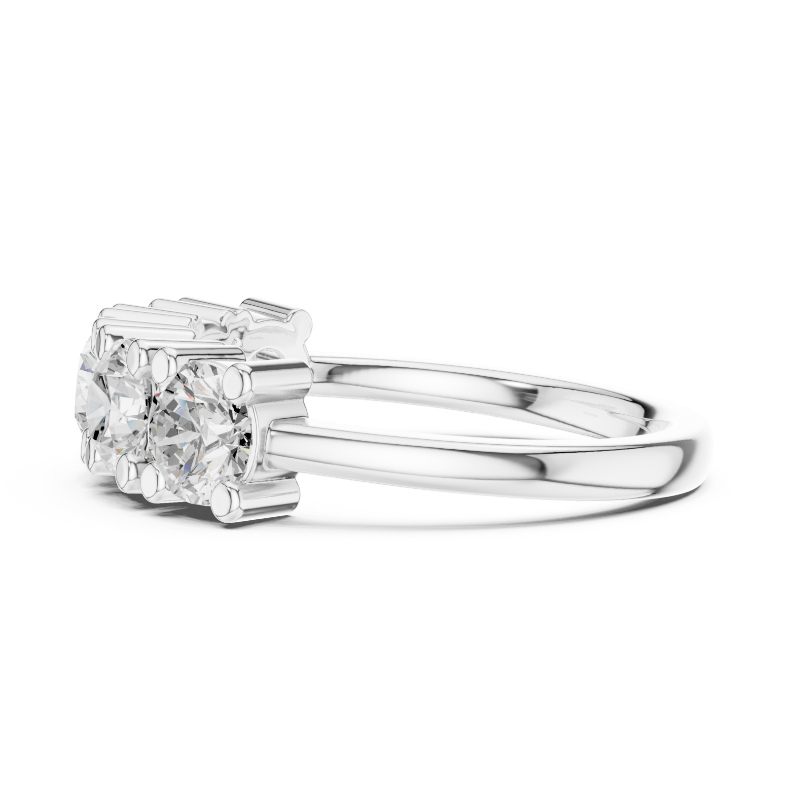  White Gold Radiant Crest Eternity Band Side View