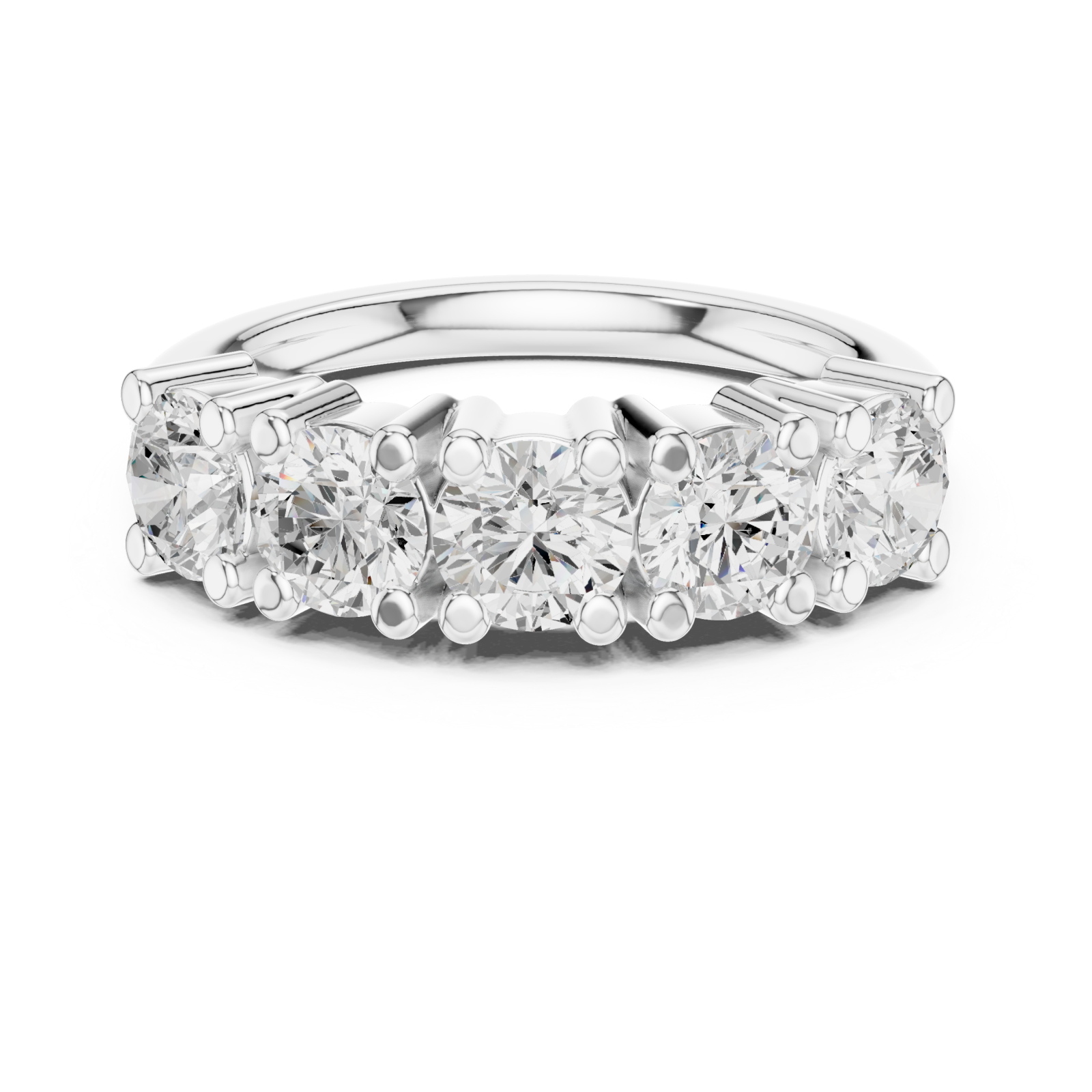  White Gold Radiant Crest Eternity Band Front View