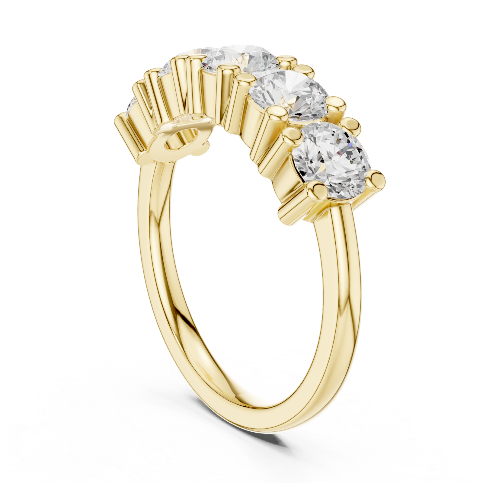  Gold Radiant Crest Eternity Band Left View