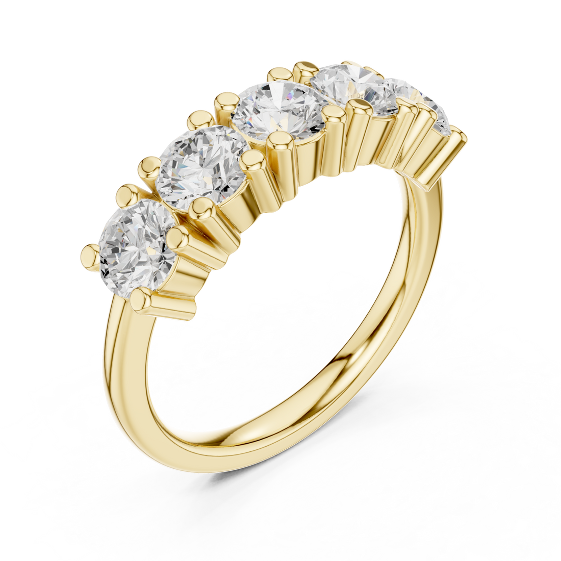Gold Radiant Crest Eternity Band Right View