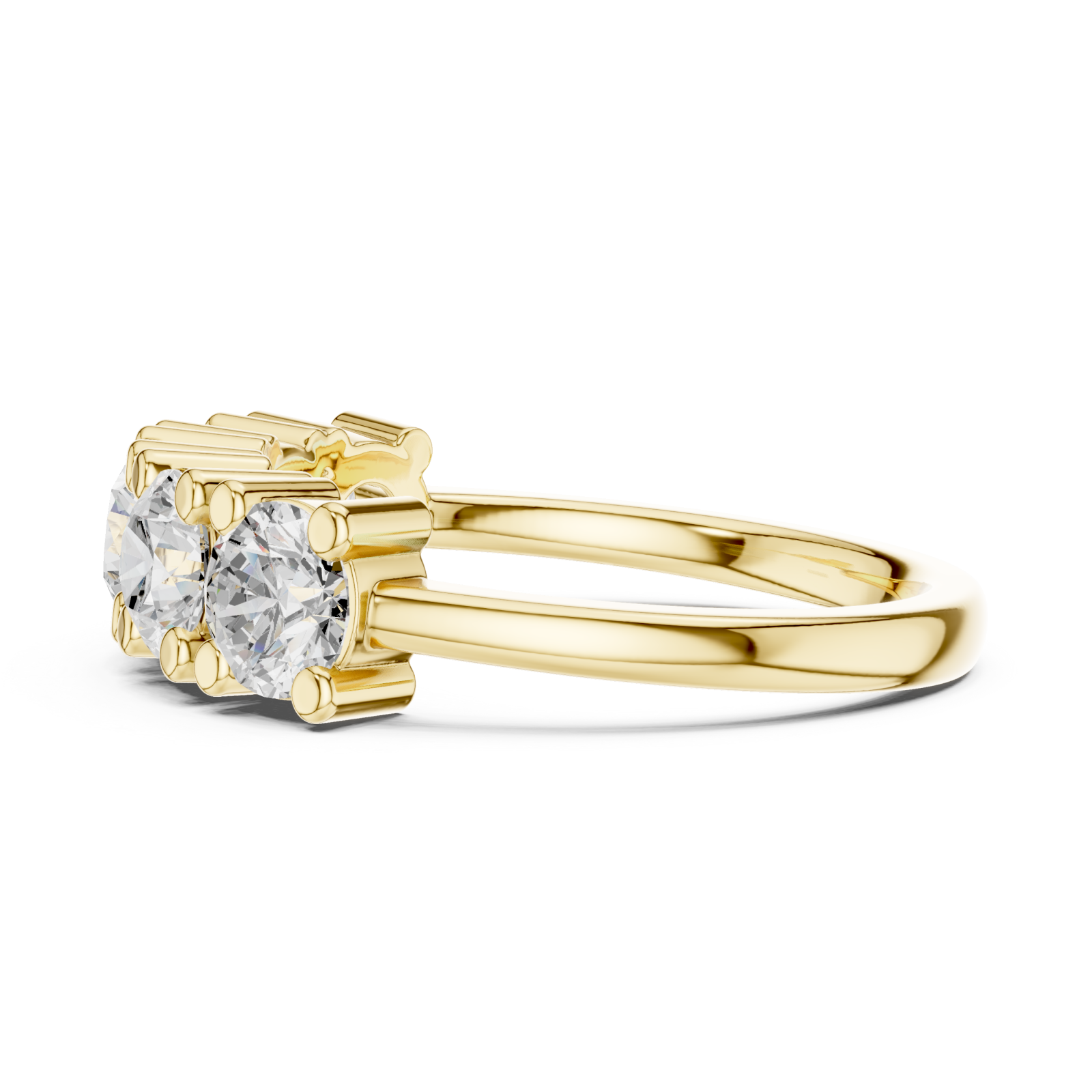  Gold Radiant Crest Eternity Band Side View