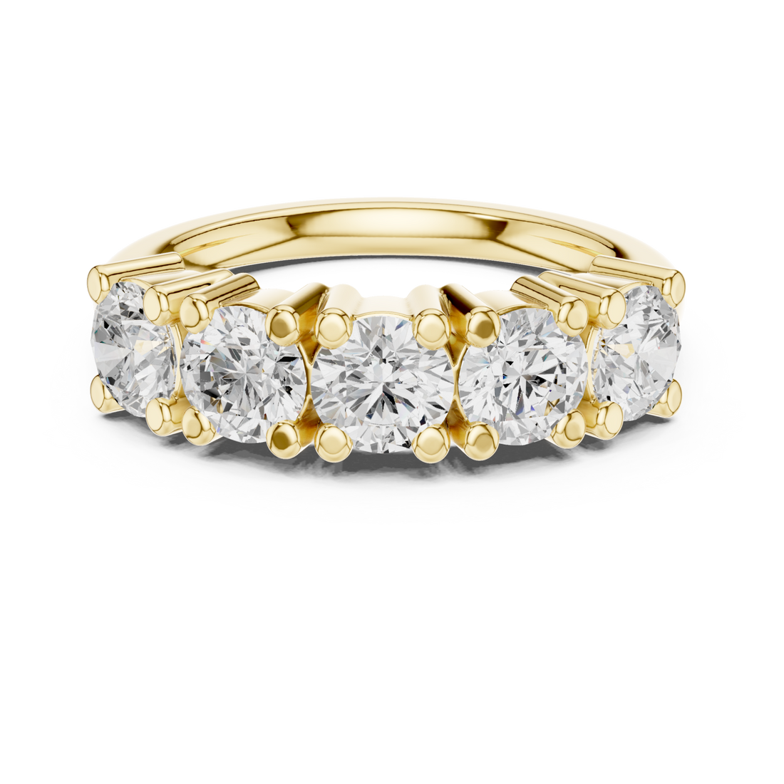 Gold Radiant Crest Eternity Band Right View