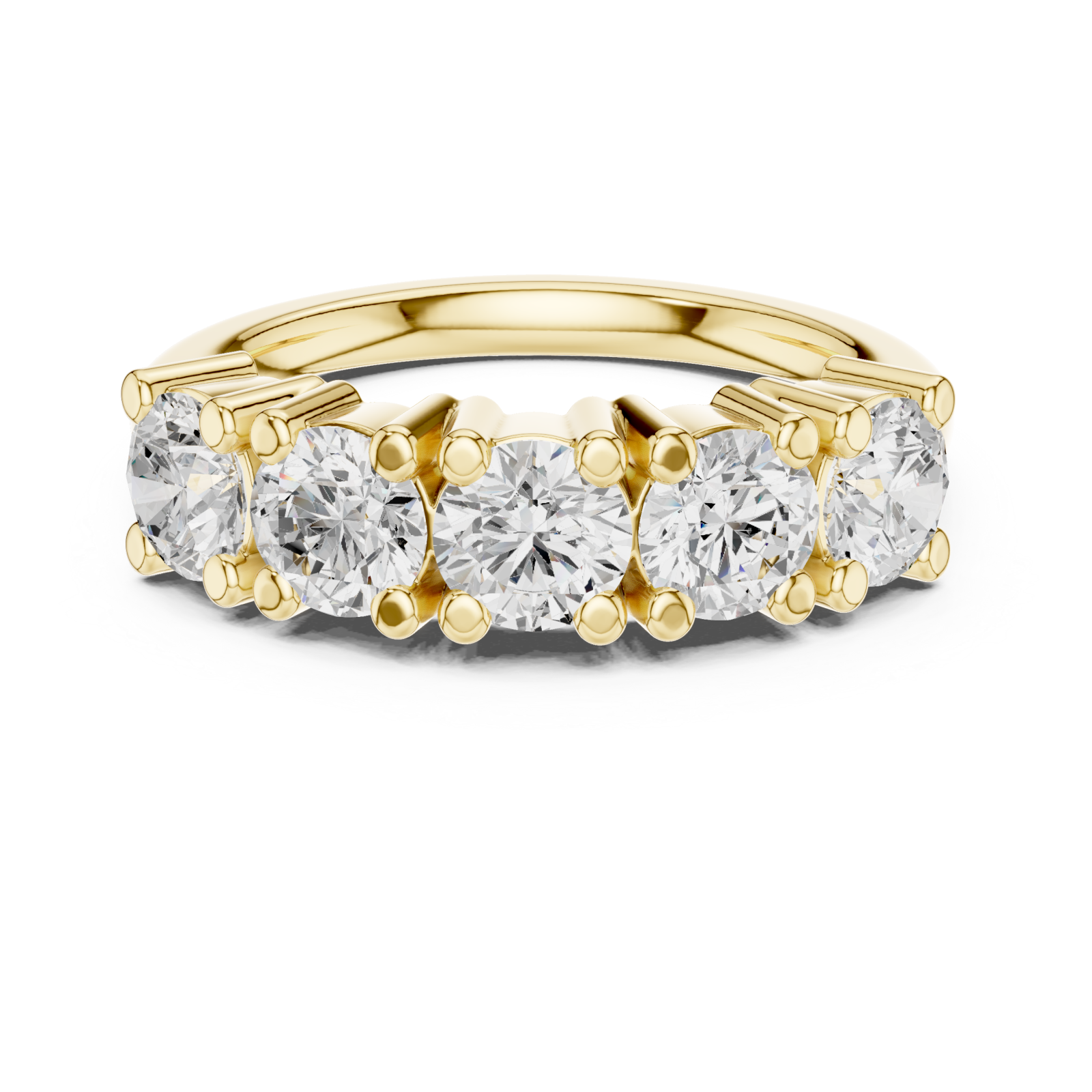  Gold Radiant Crest Eternity Band Front View