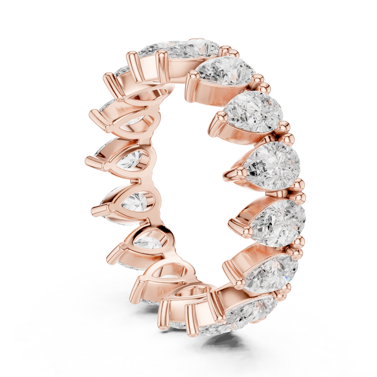  Rose Gold Lustrous Teardrop Embrace Left View