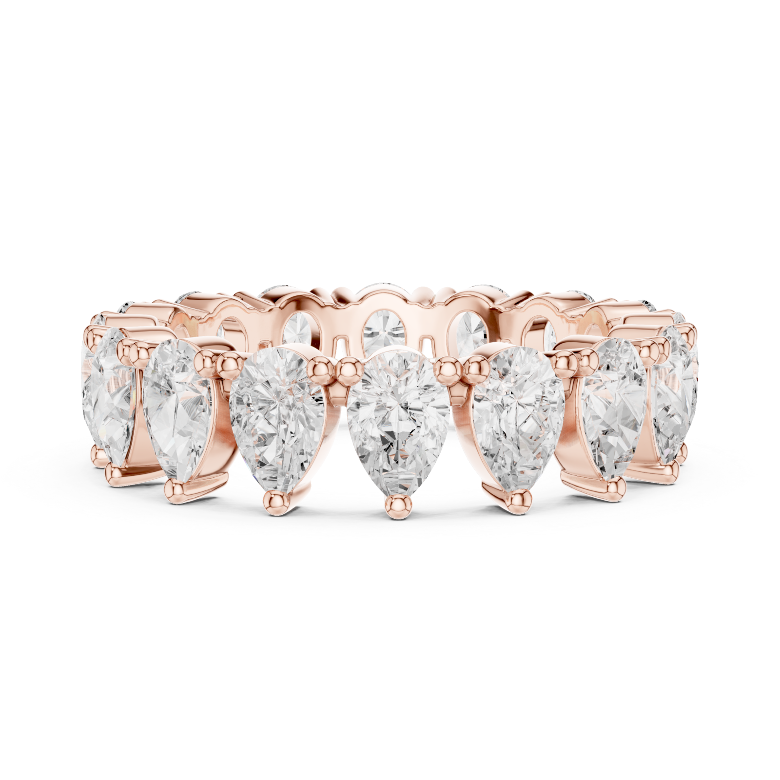  Rose Gold Lustrous Teardrop Embrace Side View