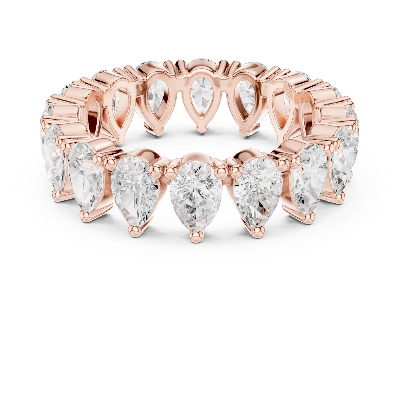  Rose Gold Lustrous Teardrop Embrace Front View