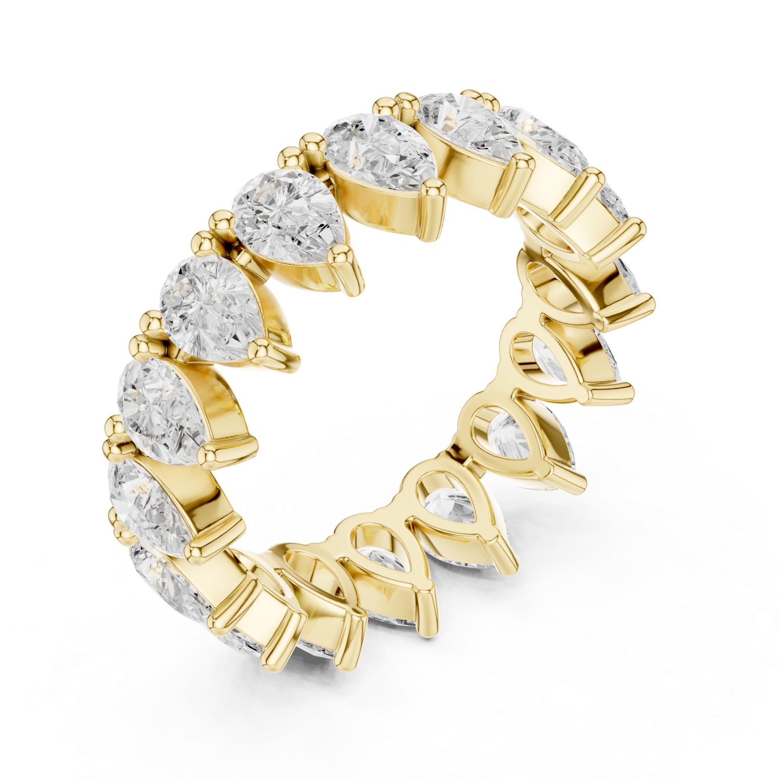 Gold Lustrous Teardrop Embrace Right View