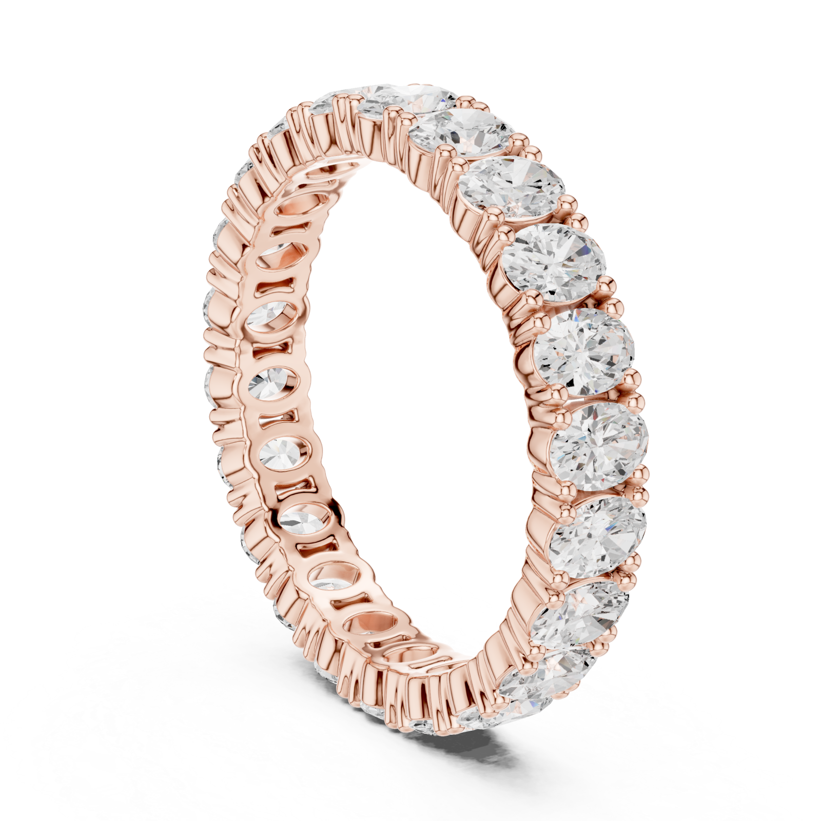  Rose Gold Elegance Embrace Classic Eternity Ring Left View