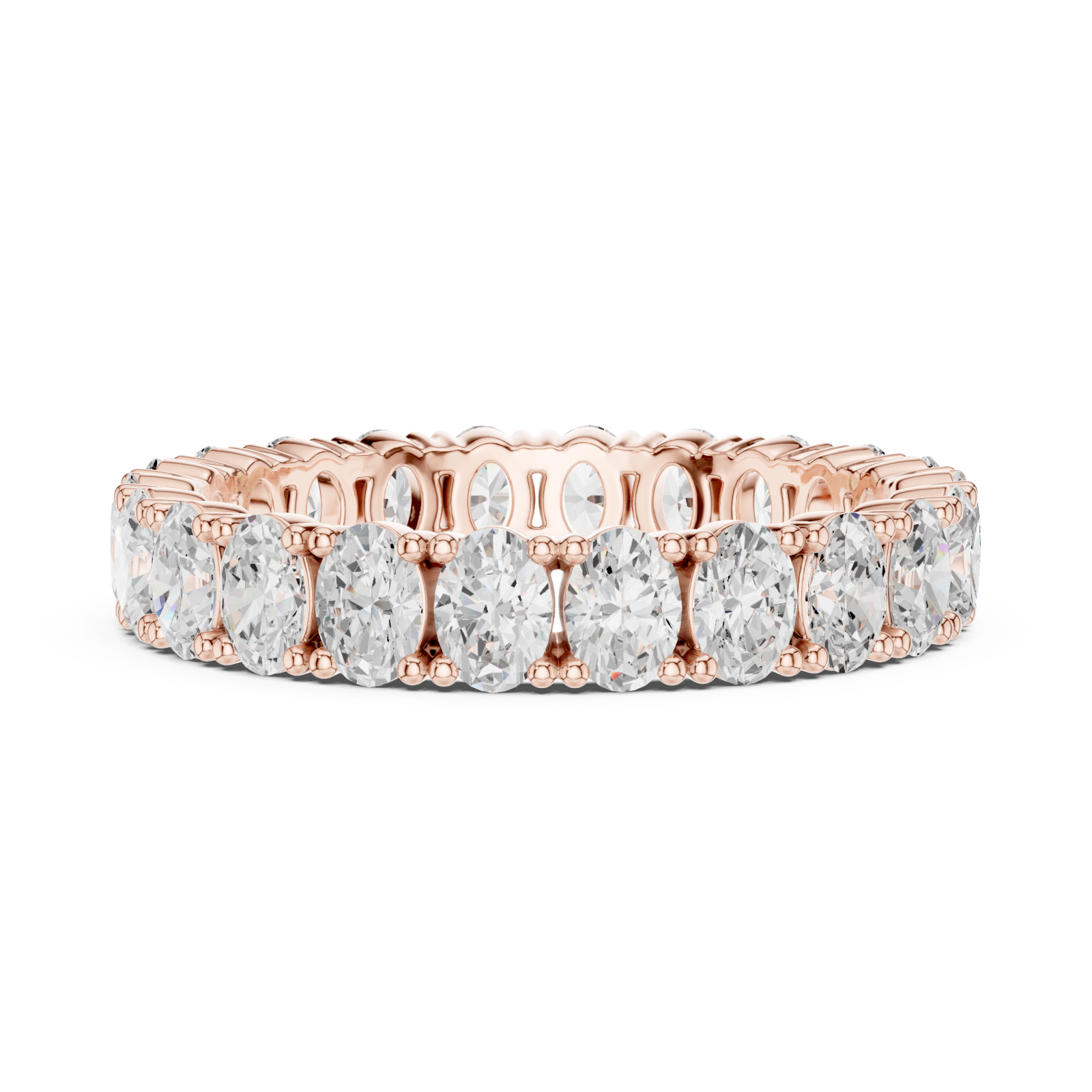  Rose Gold Elegance Embrace Classic Eternity Ring Side View