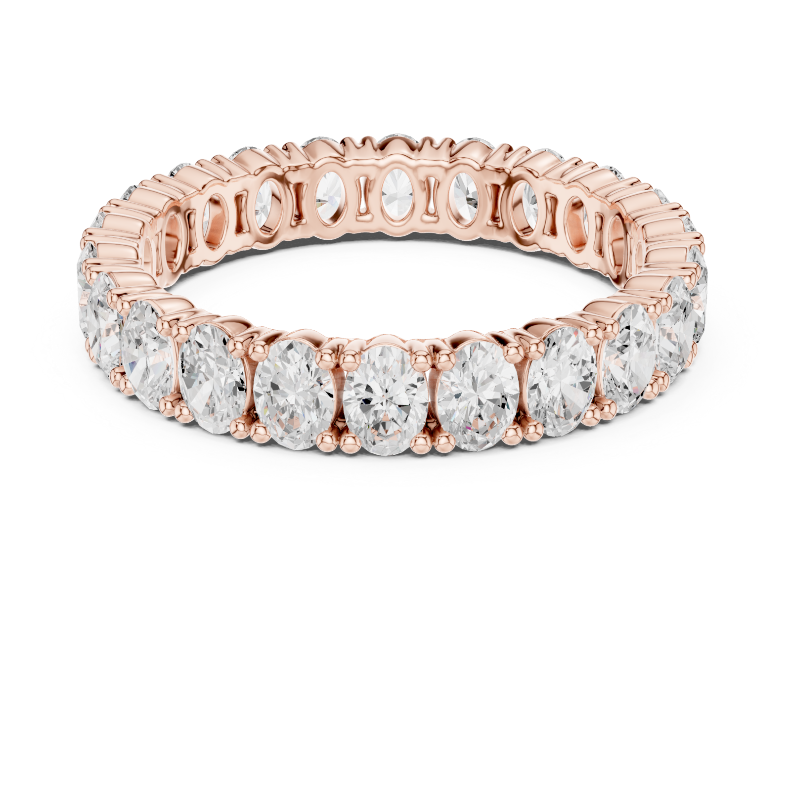  Rose Gold Elegance Embrace Classic Eternity Ring Front View