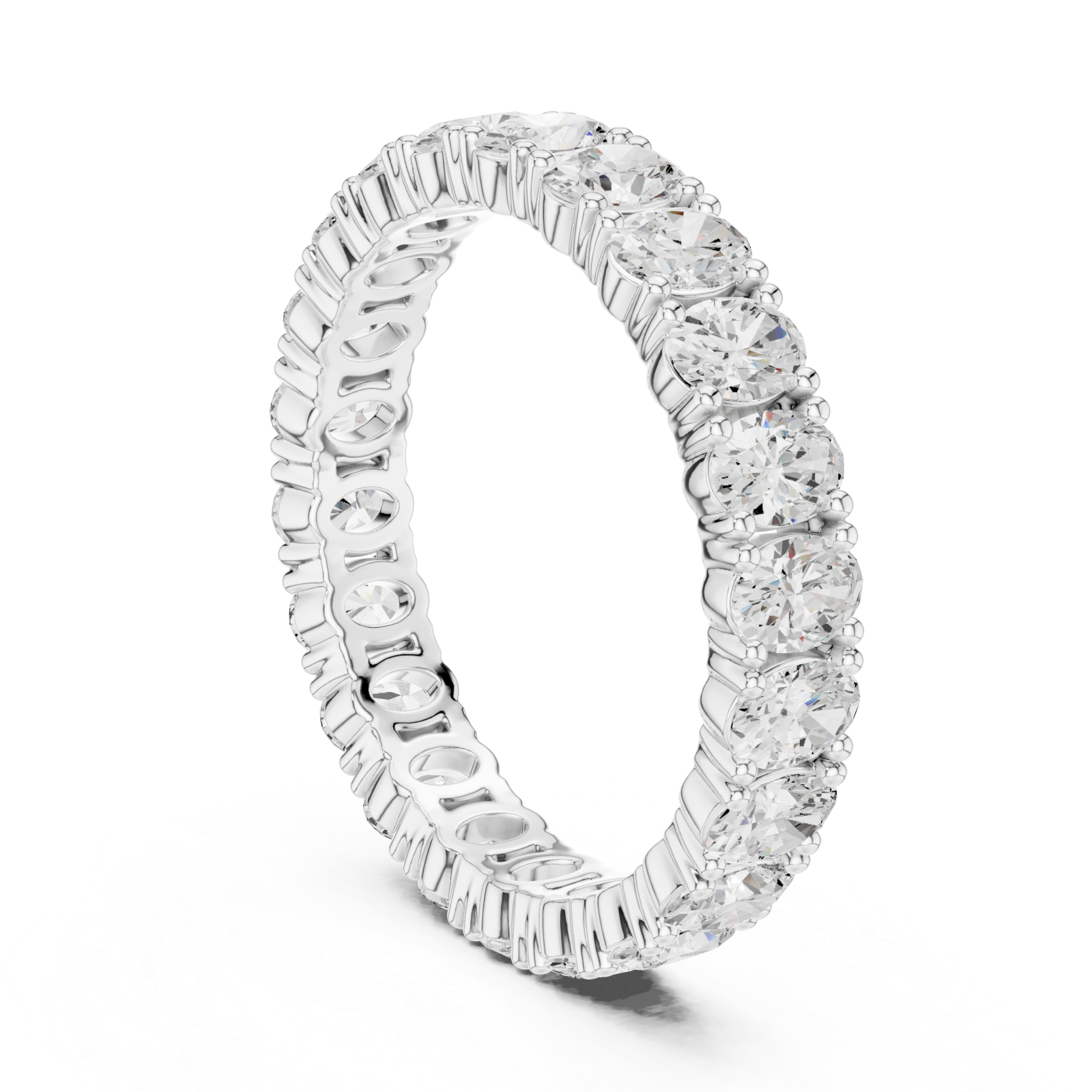  White Gold Elegance Embrace Classic Eternity Ring Left View