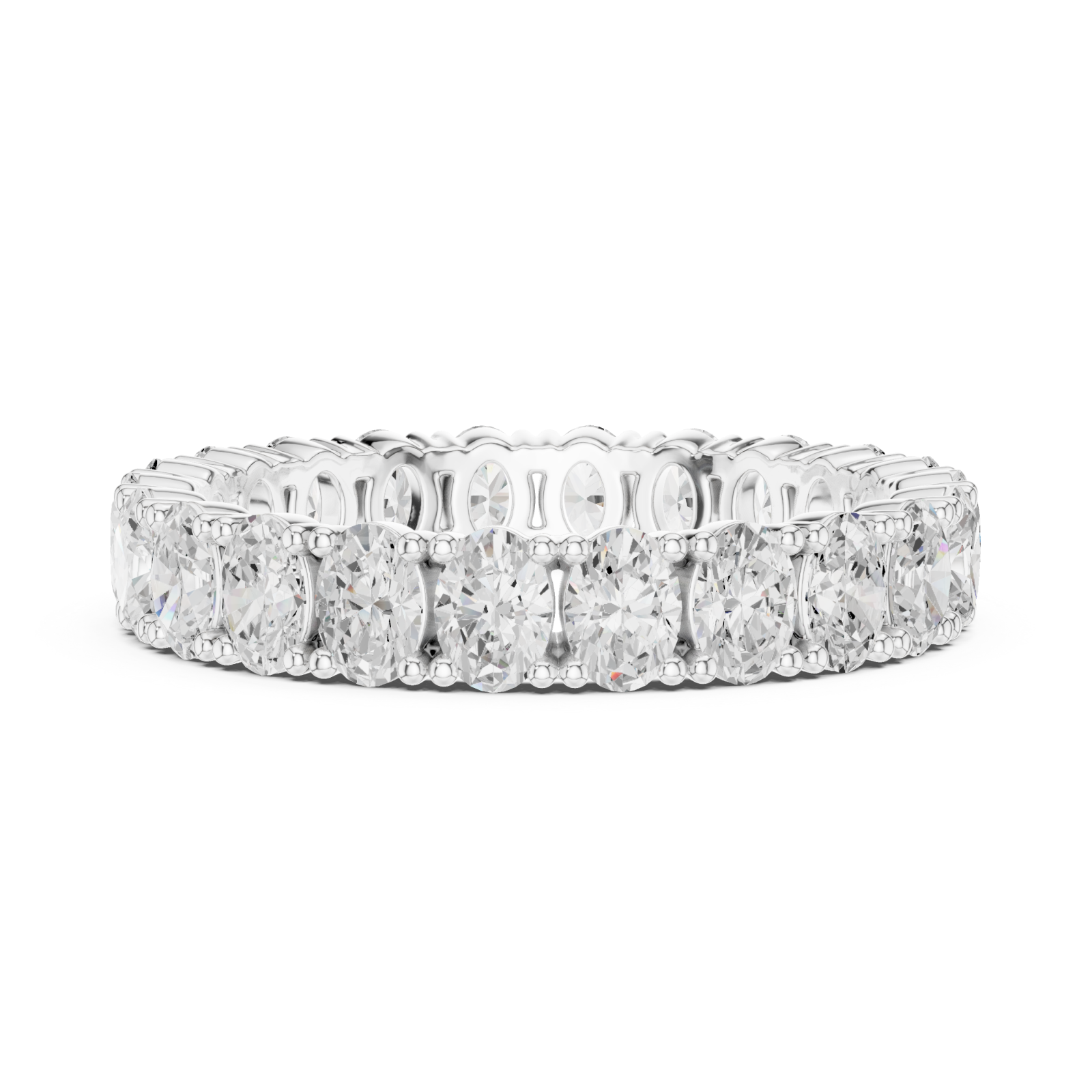  White Gold Elegance Embrace Classic Eternity Ring Side View