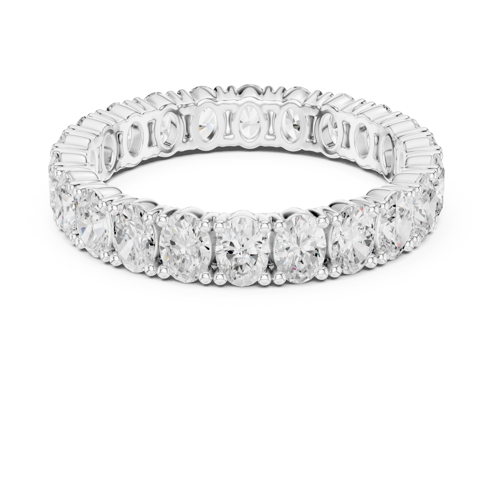  White Gold Elegance Embrace Classic Eternity Ring Front View
