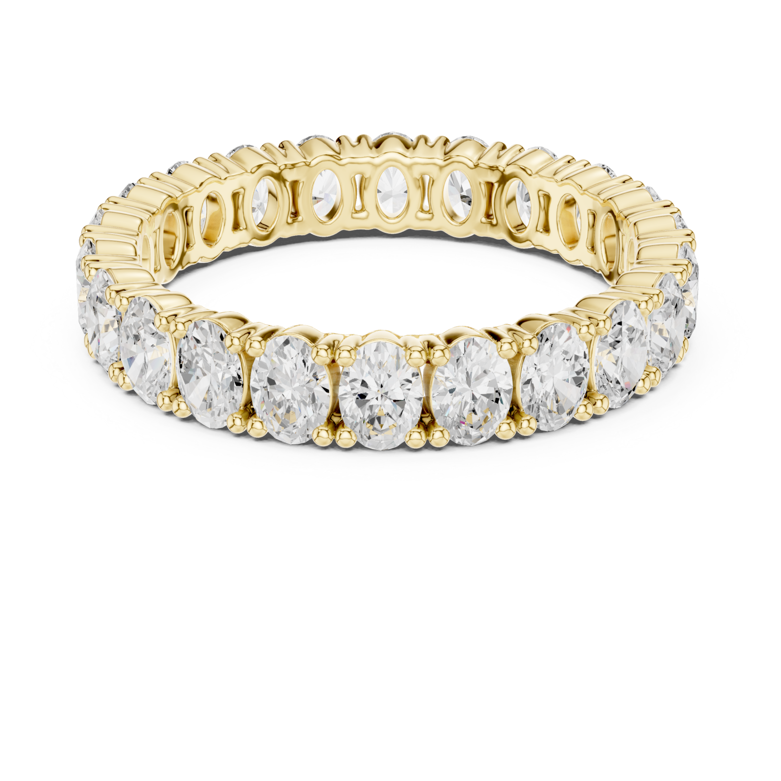  Gold Elegance Embrace Classic Eternity Ring Front View