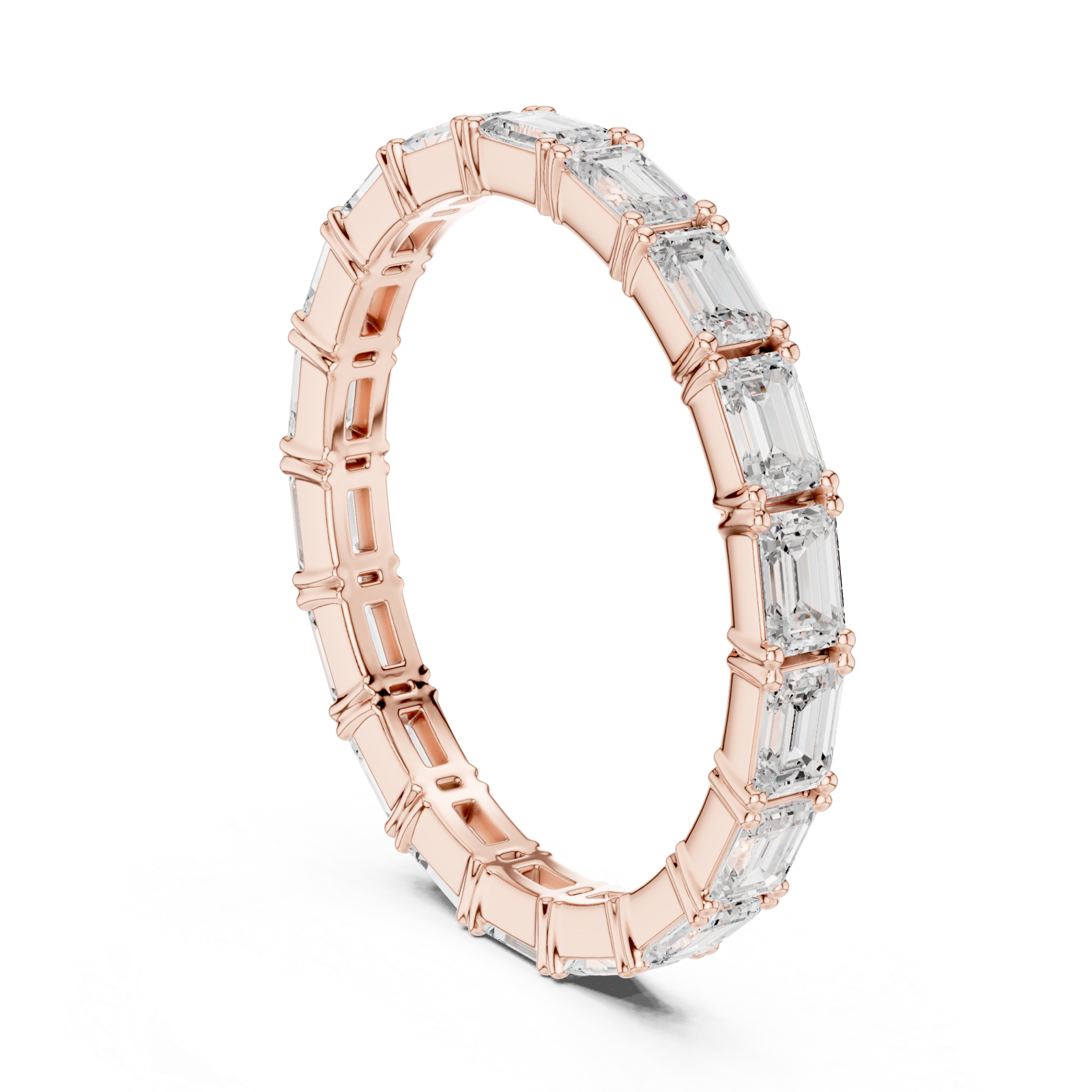  Rose Gold Brilliant Mosaic Eternity Band Left View