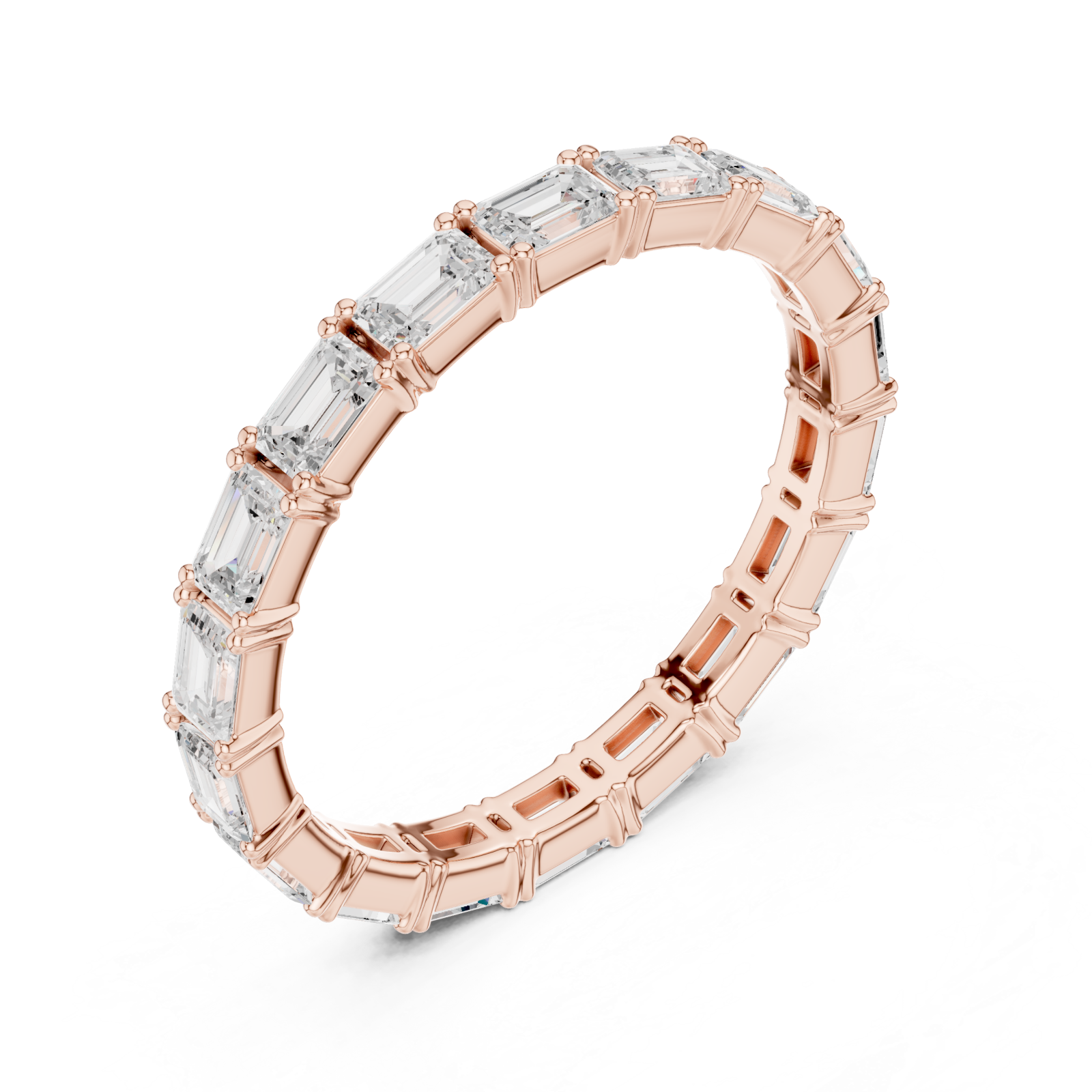  Rose Gold Brilliant Mosaic Eternity Band Right View