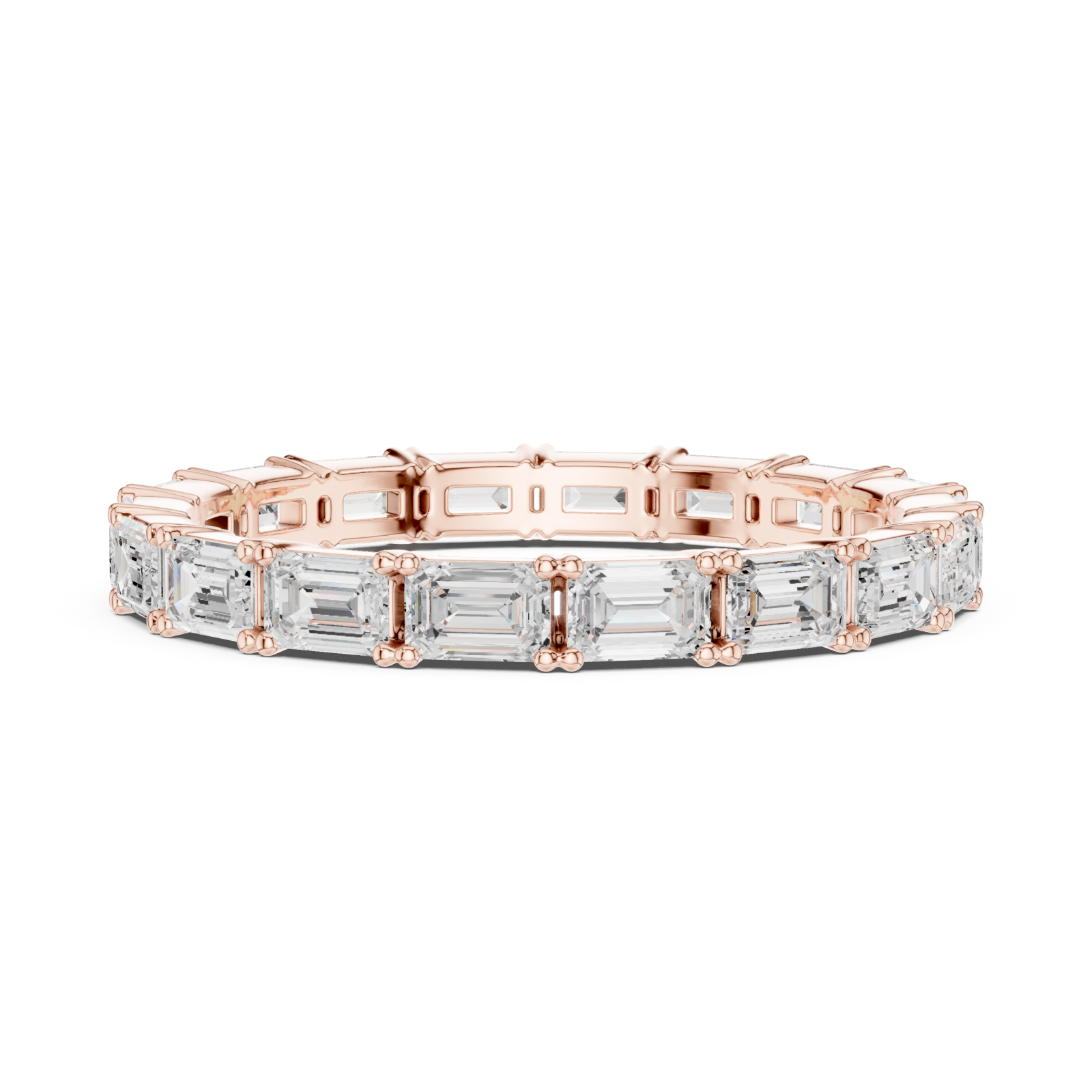  Rose Gold Brilliant Mosaic Eternity Band Side View