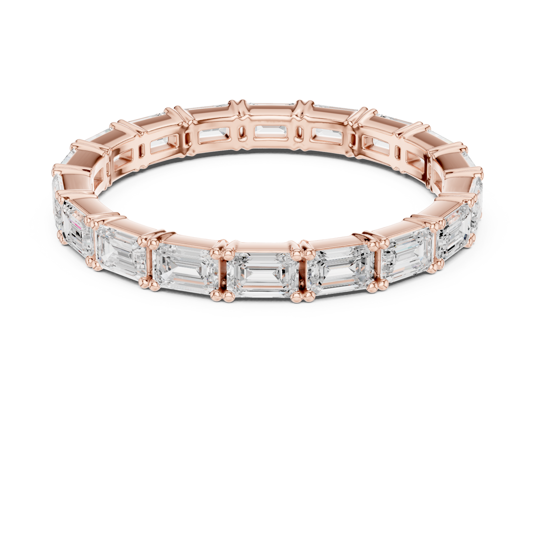  Rose Gold Brilliant Mosaic Eternity Band Right View