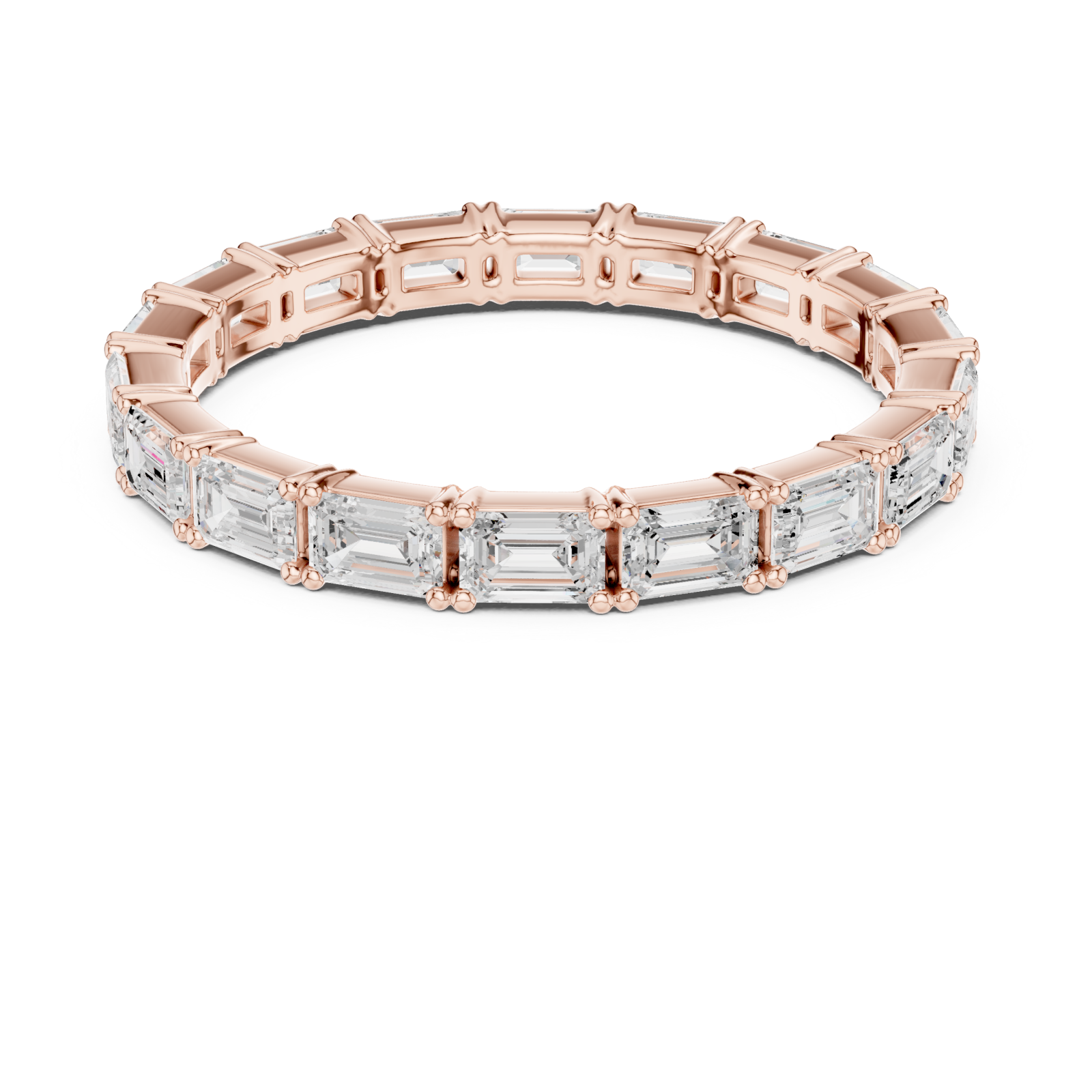  Rose Gold Brilliant Mosaic Eternity Band Front View