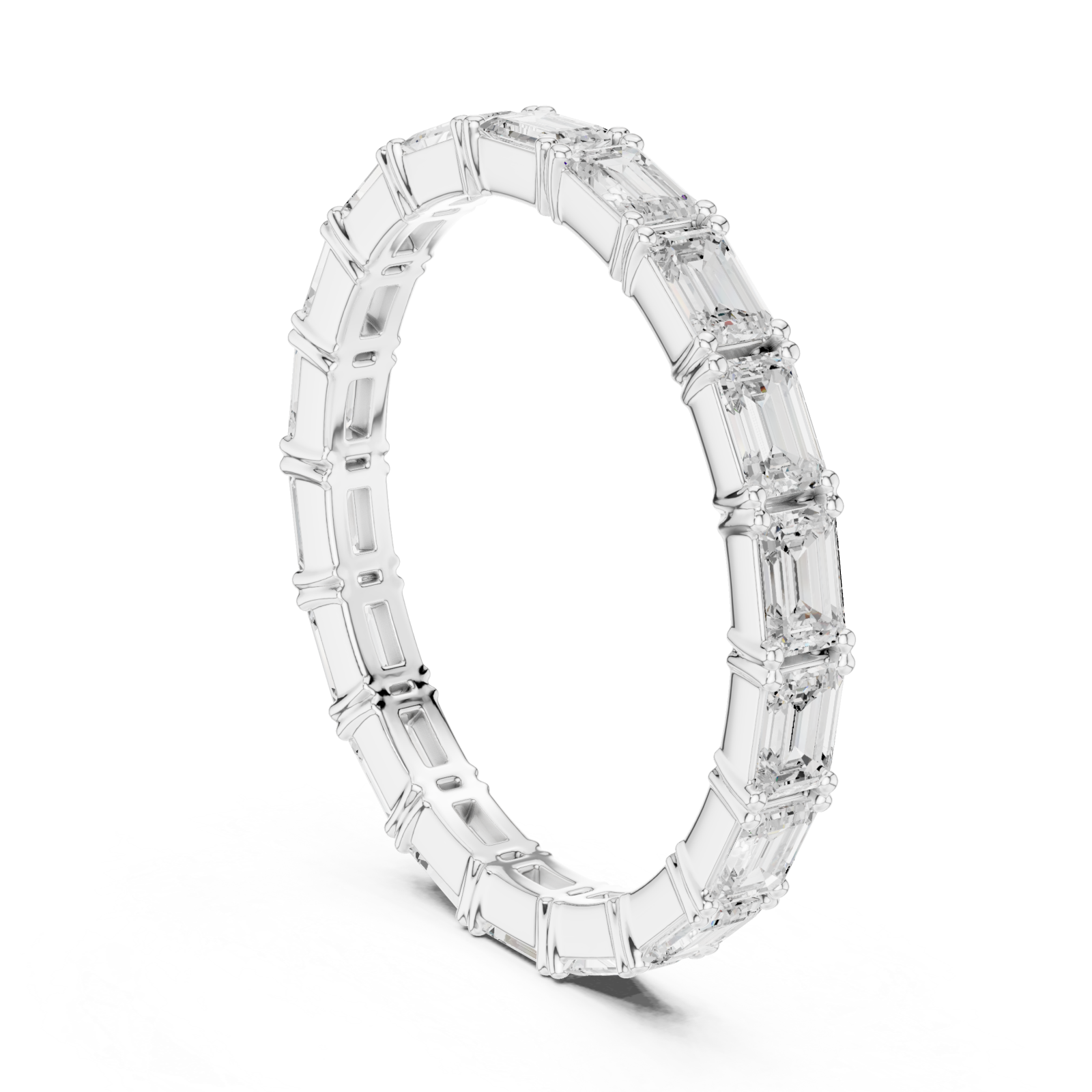  White Gold Brilliant Mosaic Eternity Band Left View