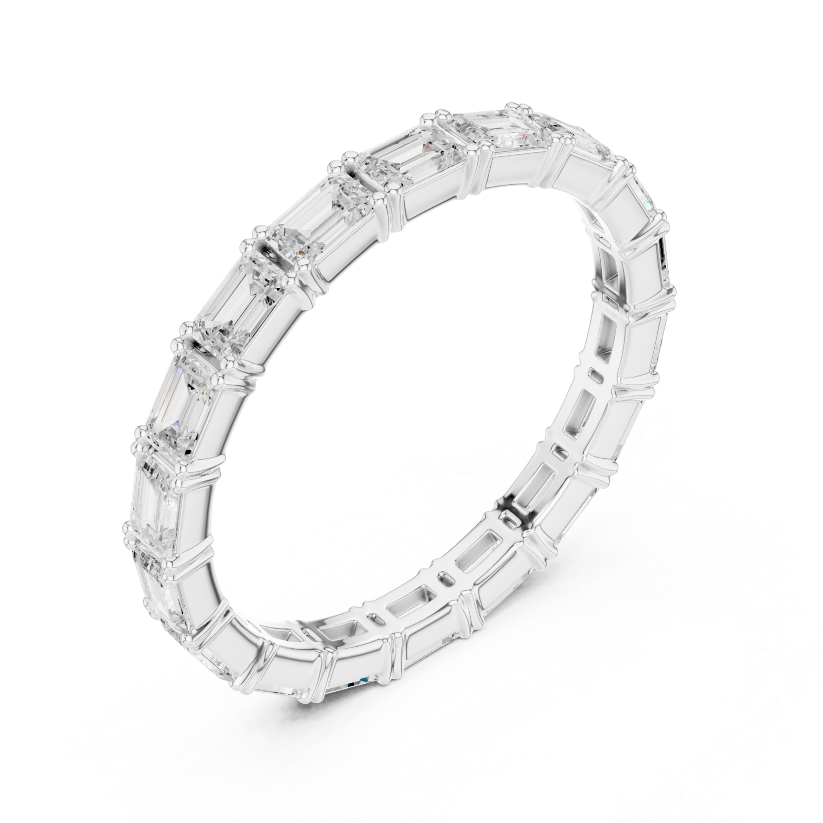  White Gold Brilliant Mosaic Eternity Band Right View